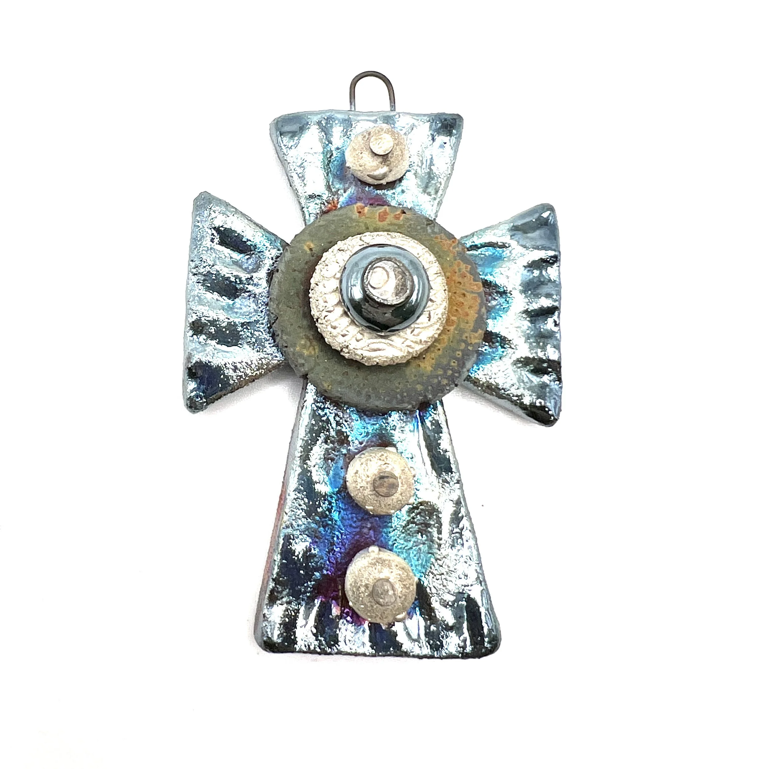 Raku Cross Ceramic Pendant Raku Jewelry Supply Handmade by  MAKUstudio MAKU raku