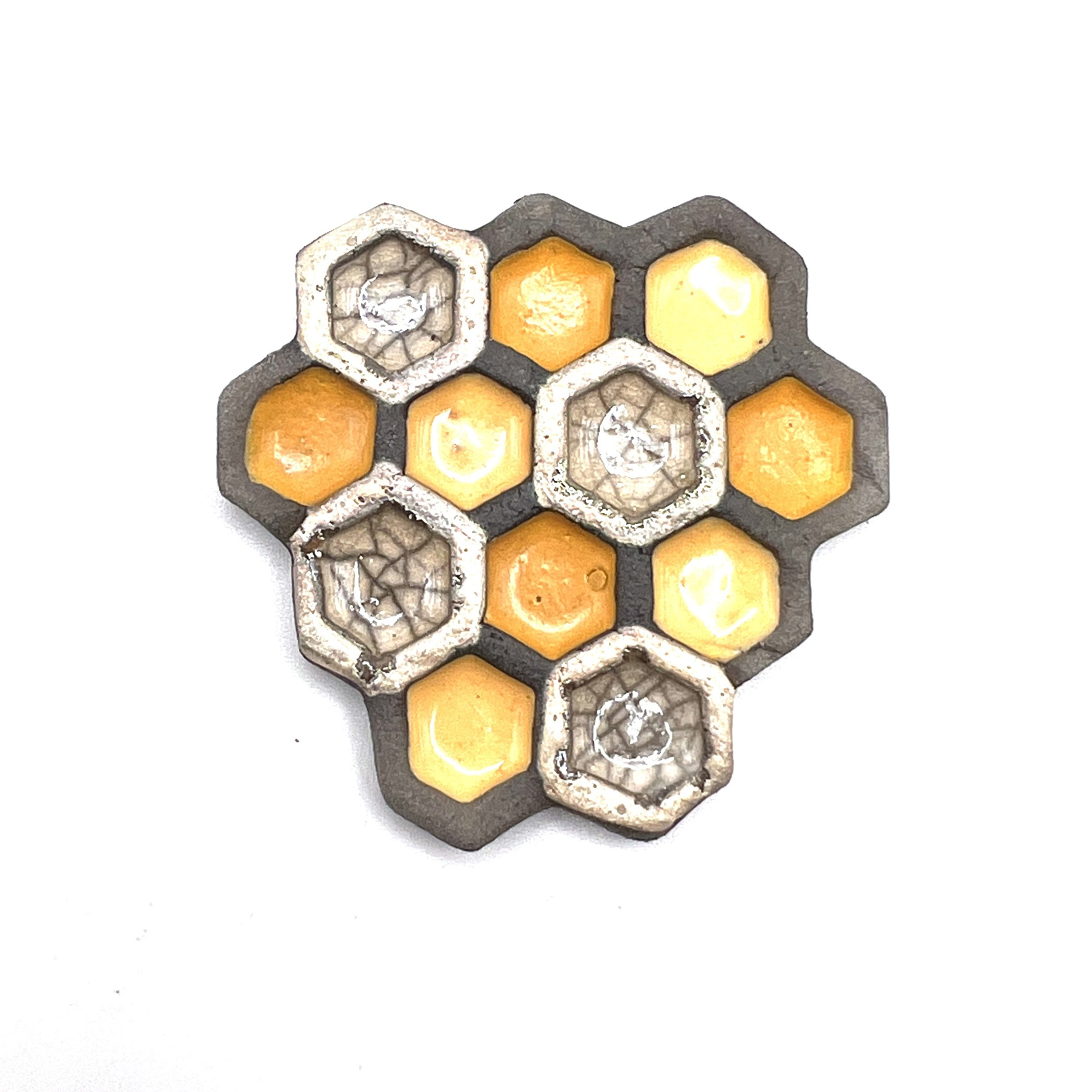 Honeycomb Raku Cabochon Ceramic Jewelry Supplies Handmade by MAKUstudio MAKU raku