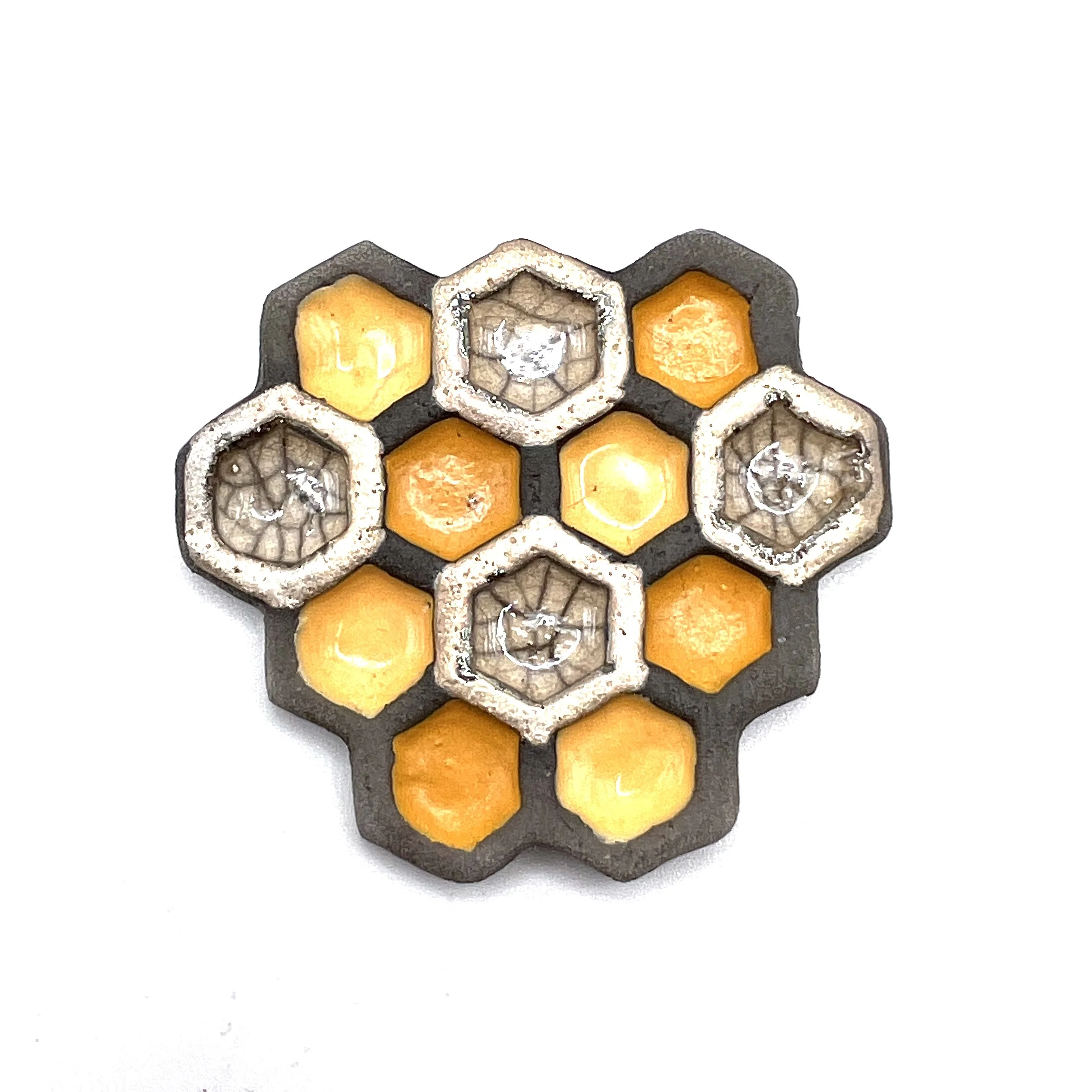 Honeycomb Raku Cabochon Ceramic Jewelry Supplies Handmade by MAKUstudio MAKU raku