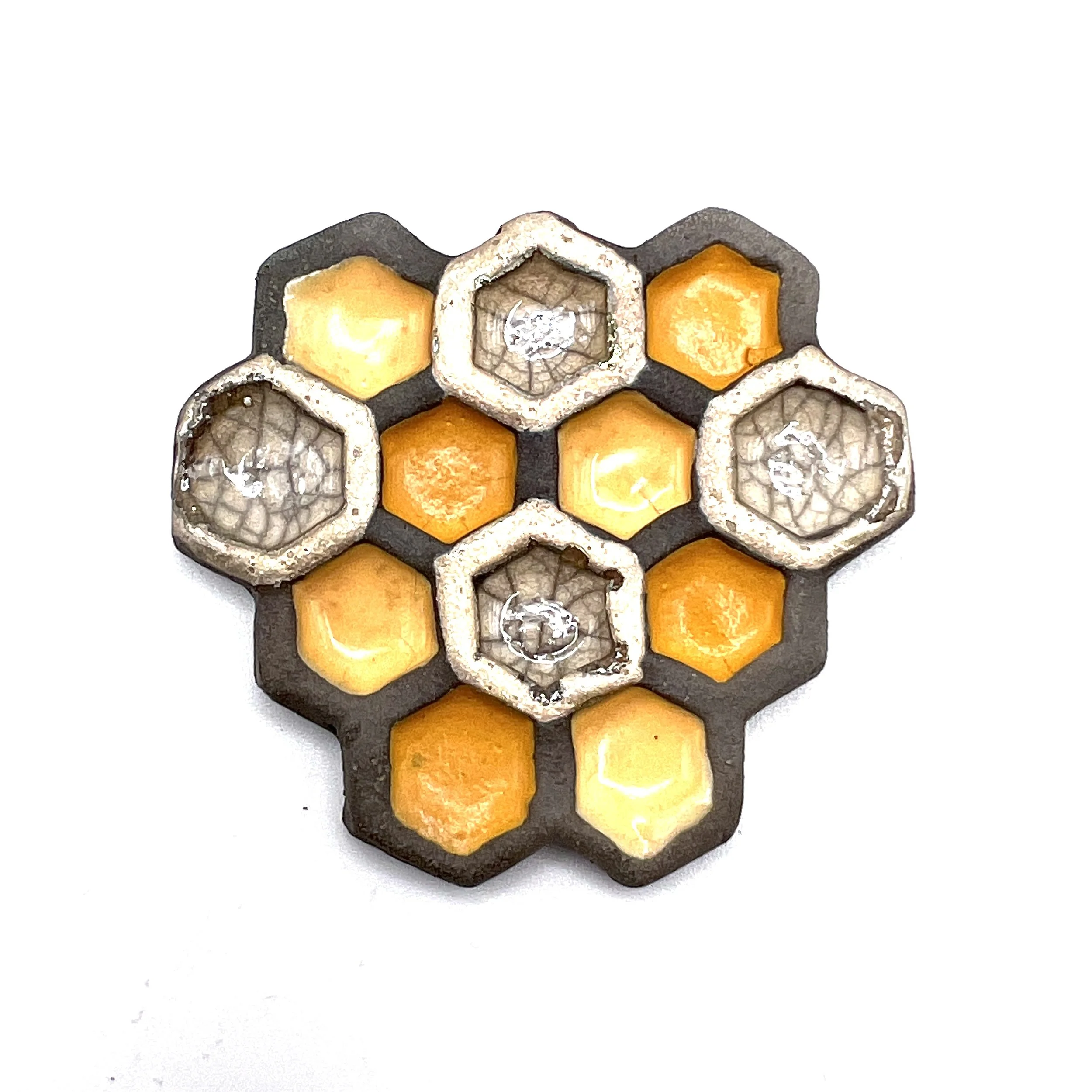 Honeycomb Raku Cabochon Ceramic Jewelry Supplies Handmade by MAKUstudio MAKU raku