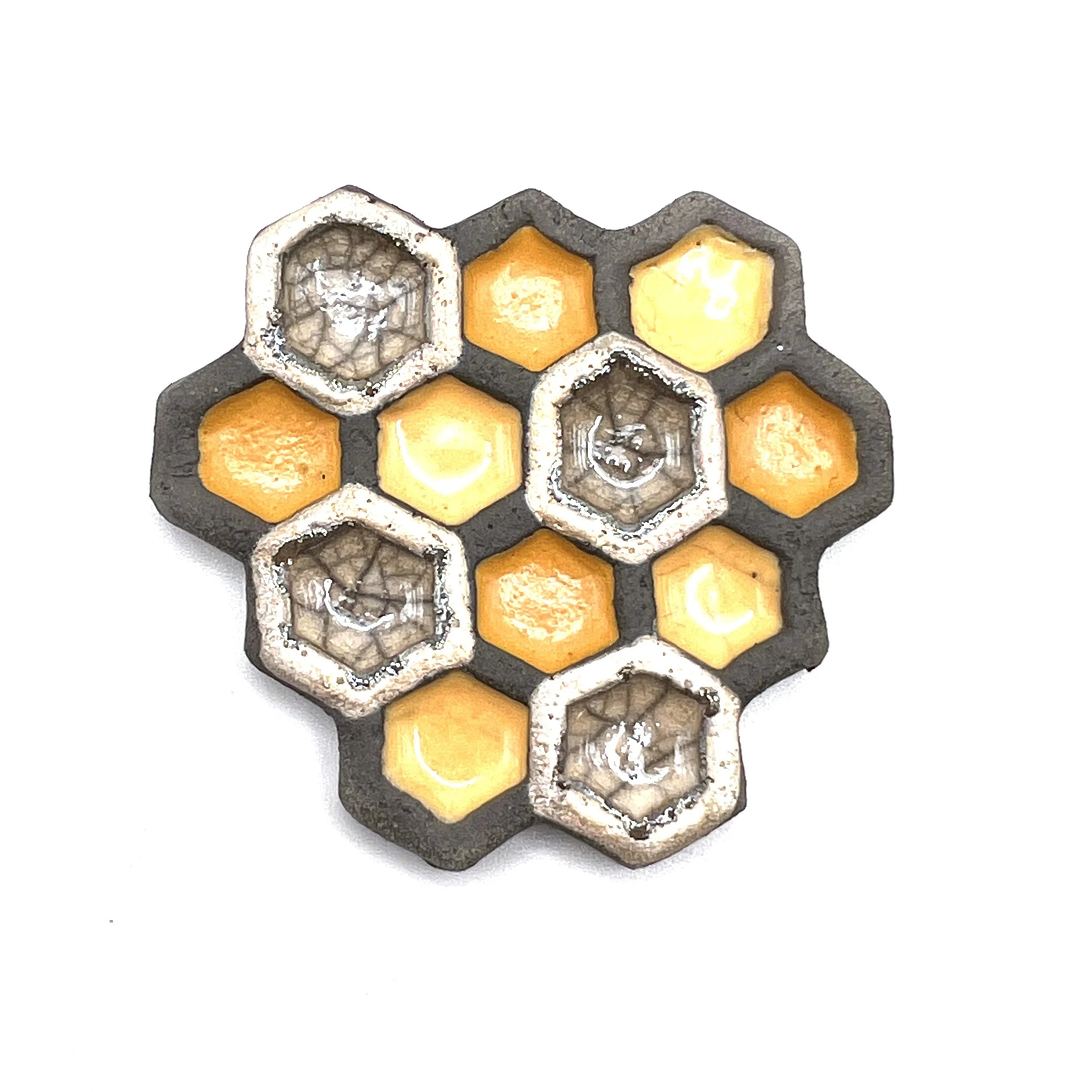 Honeycomb Raku Cabochon Ceramic Jewelry Supplies Handmade by MAKUstudio MAKU raku