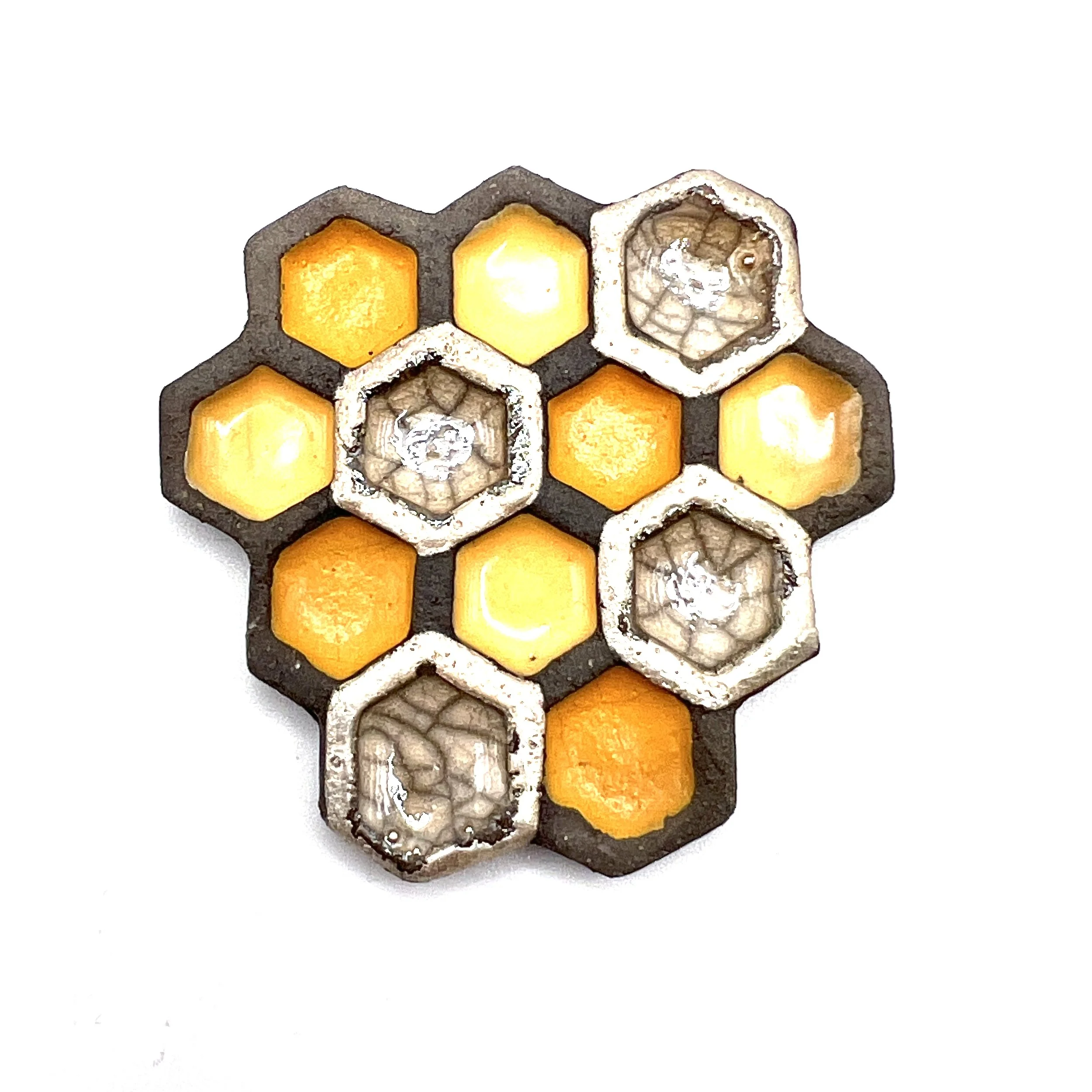 Honeycomb Raku Cabochon Ceramic Jewelry Supplies Handmade by MAKUstudio MAKU raku