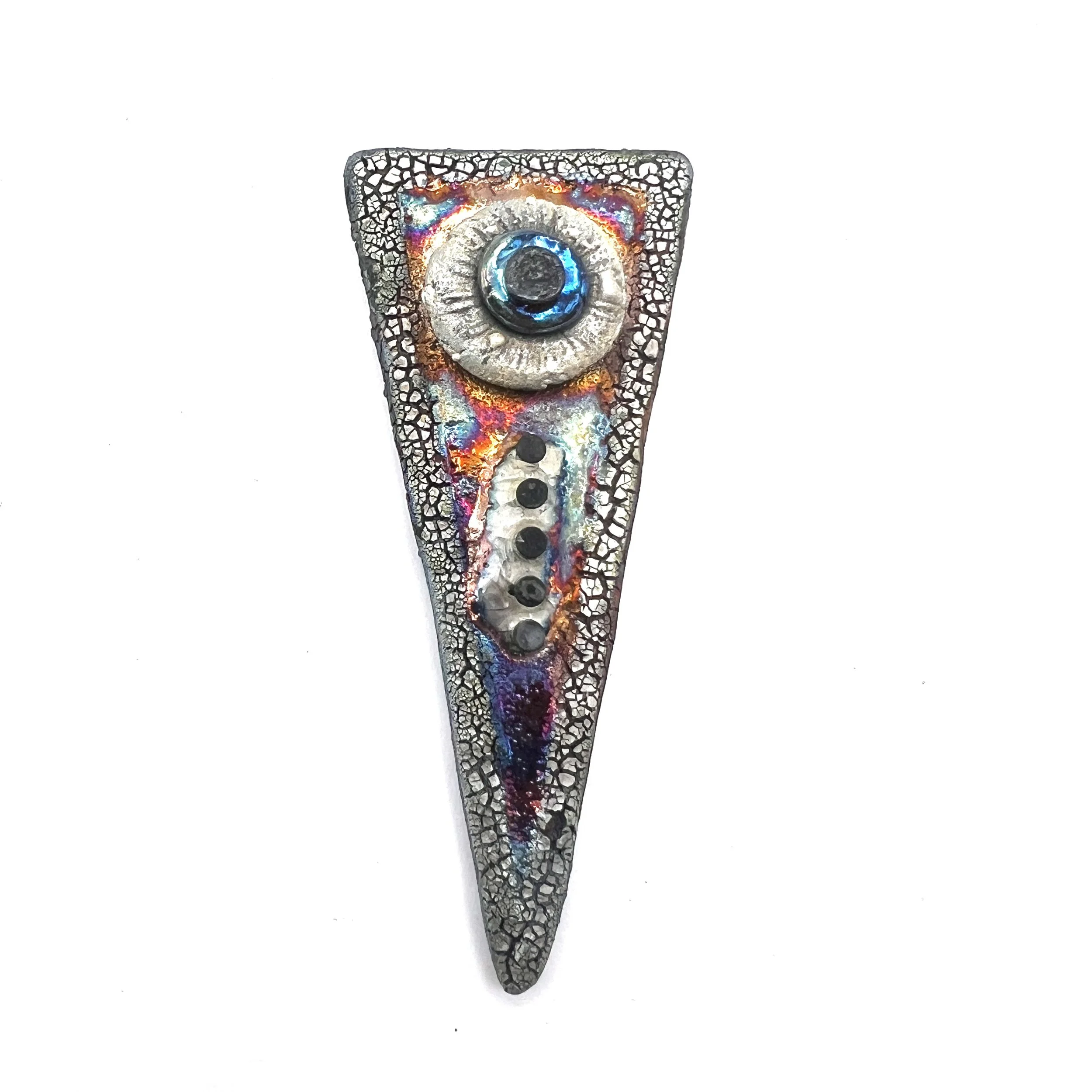 Triangle Raku Cabochon Ceramic Jewelry Supply Handmade by MAKUstudio MAKU raku