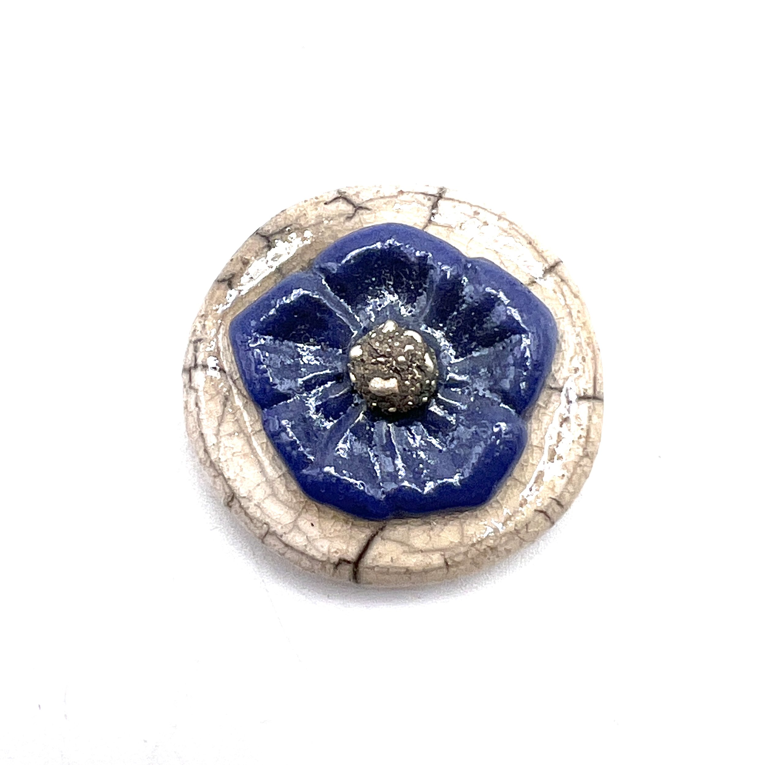 Flower Raku Cabochon Ceramic Pottery Jewelry Supply Handmade by MAKUstudio MAKU raku