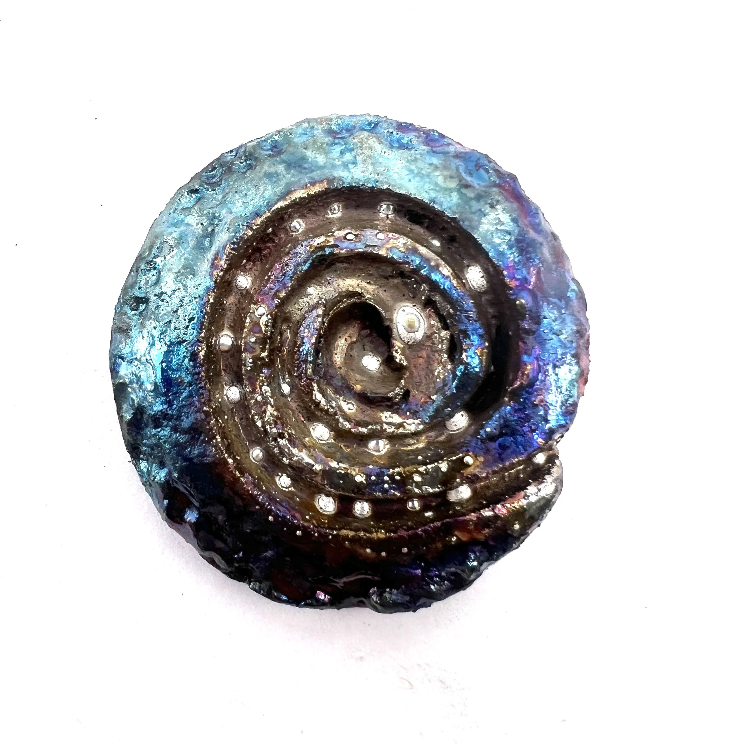 Spiral Raku Cabochon Jewelry Supply Handmade by MAKUstudio MAKU raku