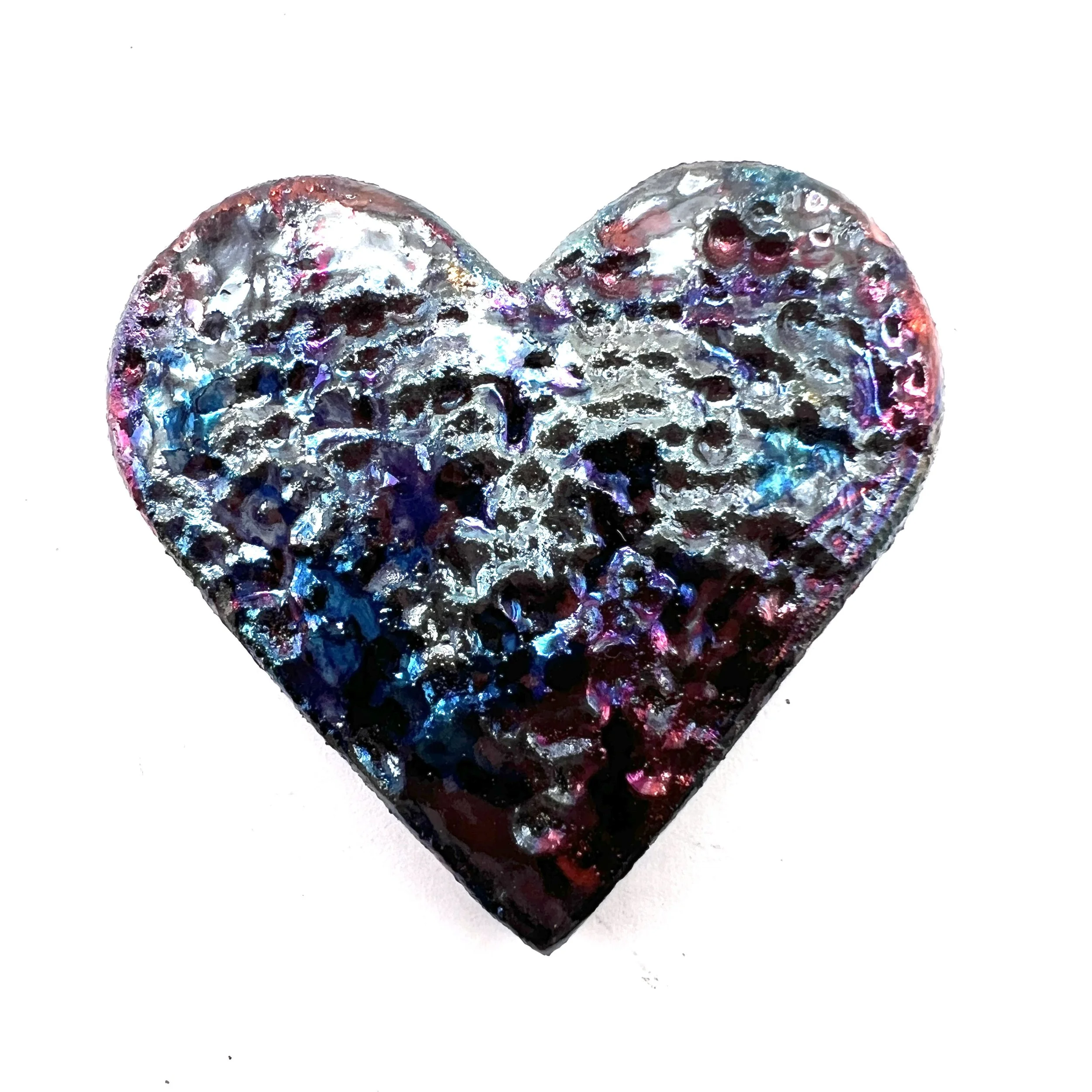 Raku Heart Cabochon Ceramic Jewelry Supply Handmade by MAKUstudio MAKU raku