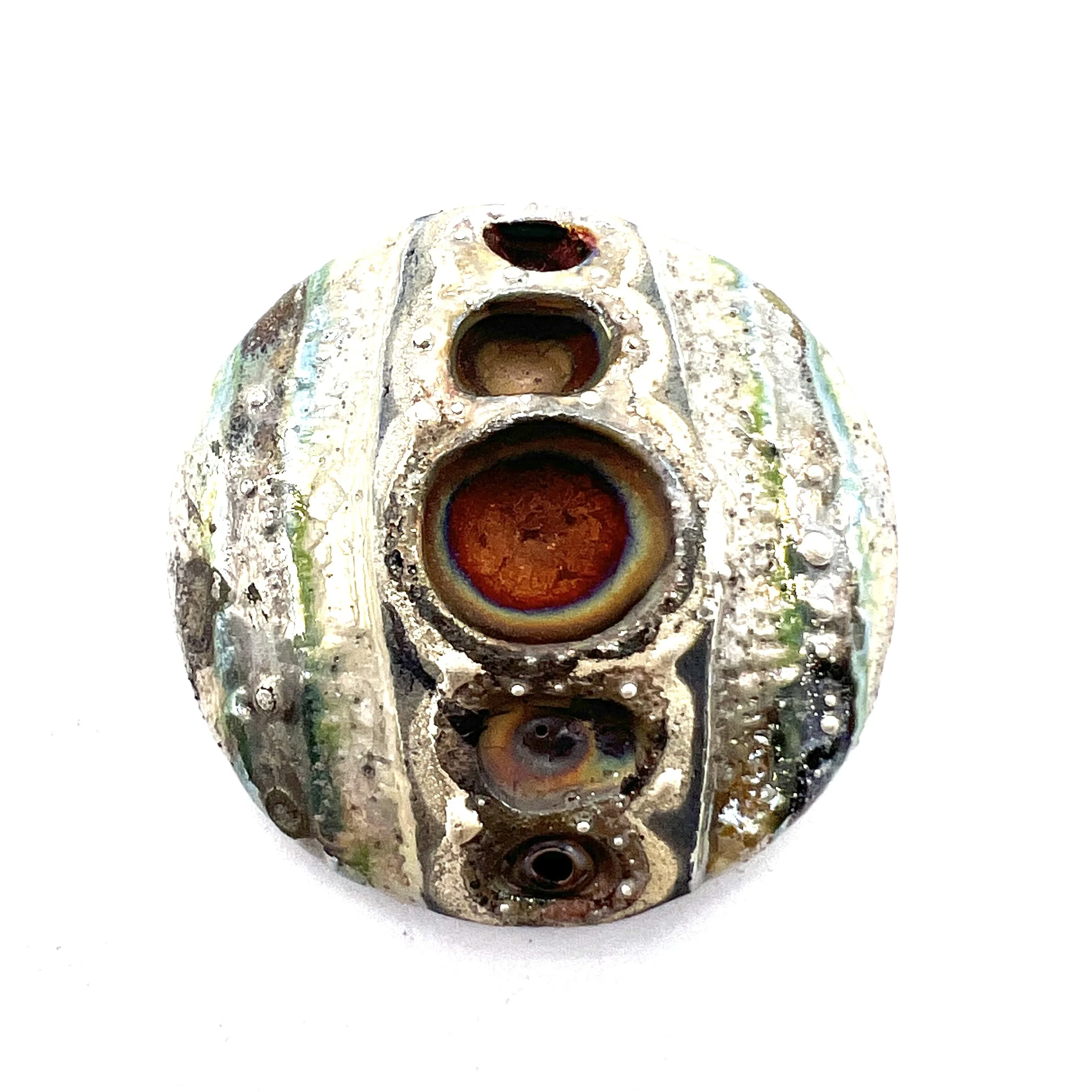 Row of Pods Raku Cabochon Jewelry Supply Handmade by MAKUstudio MAKU raku