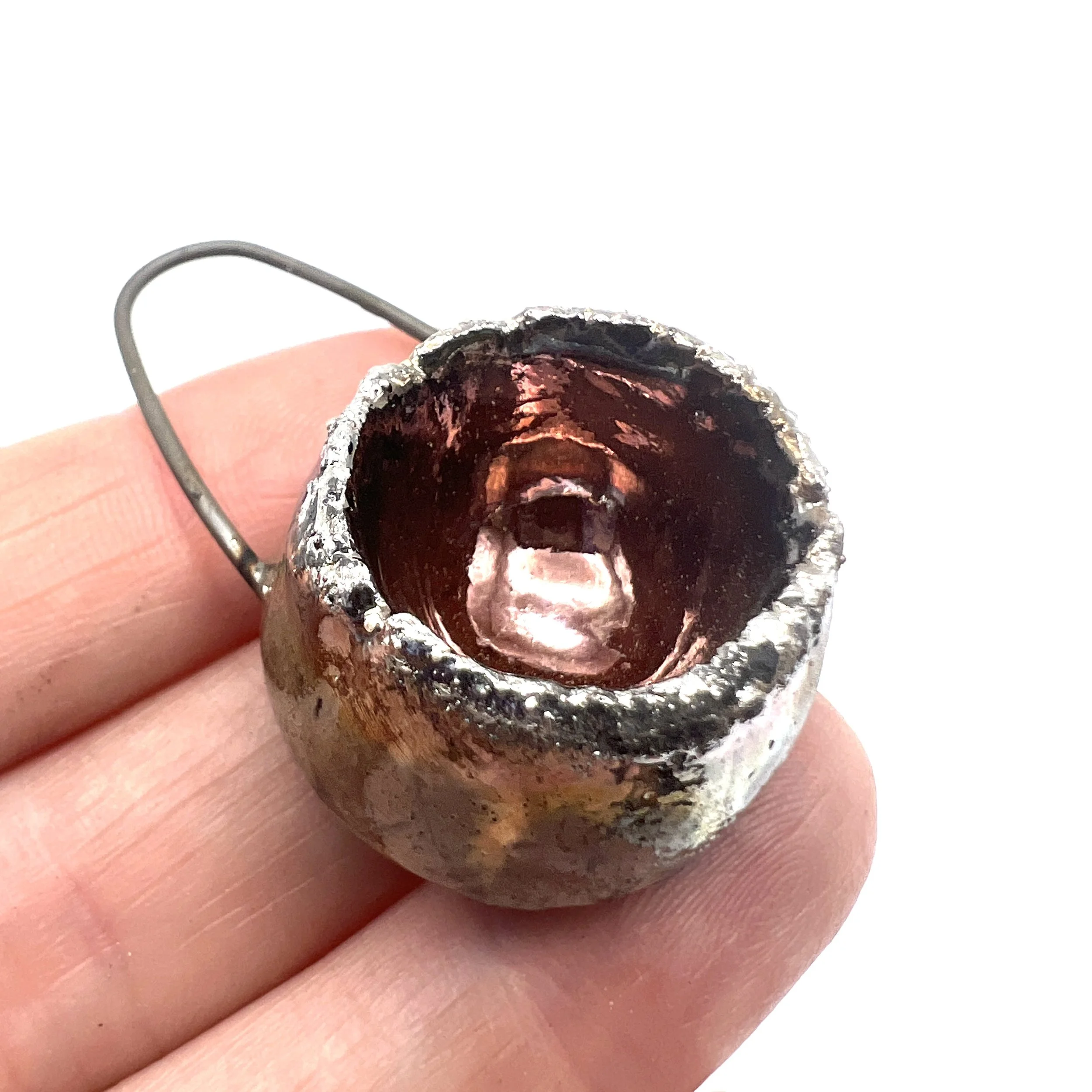 Large Raku Pod Pendant Ceramic Jewelry Supply Handmade by MAKUstudio MAKU raku