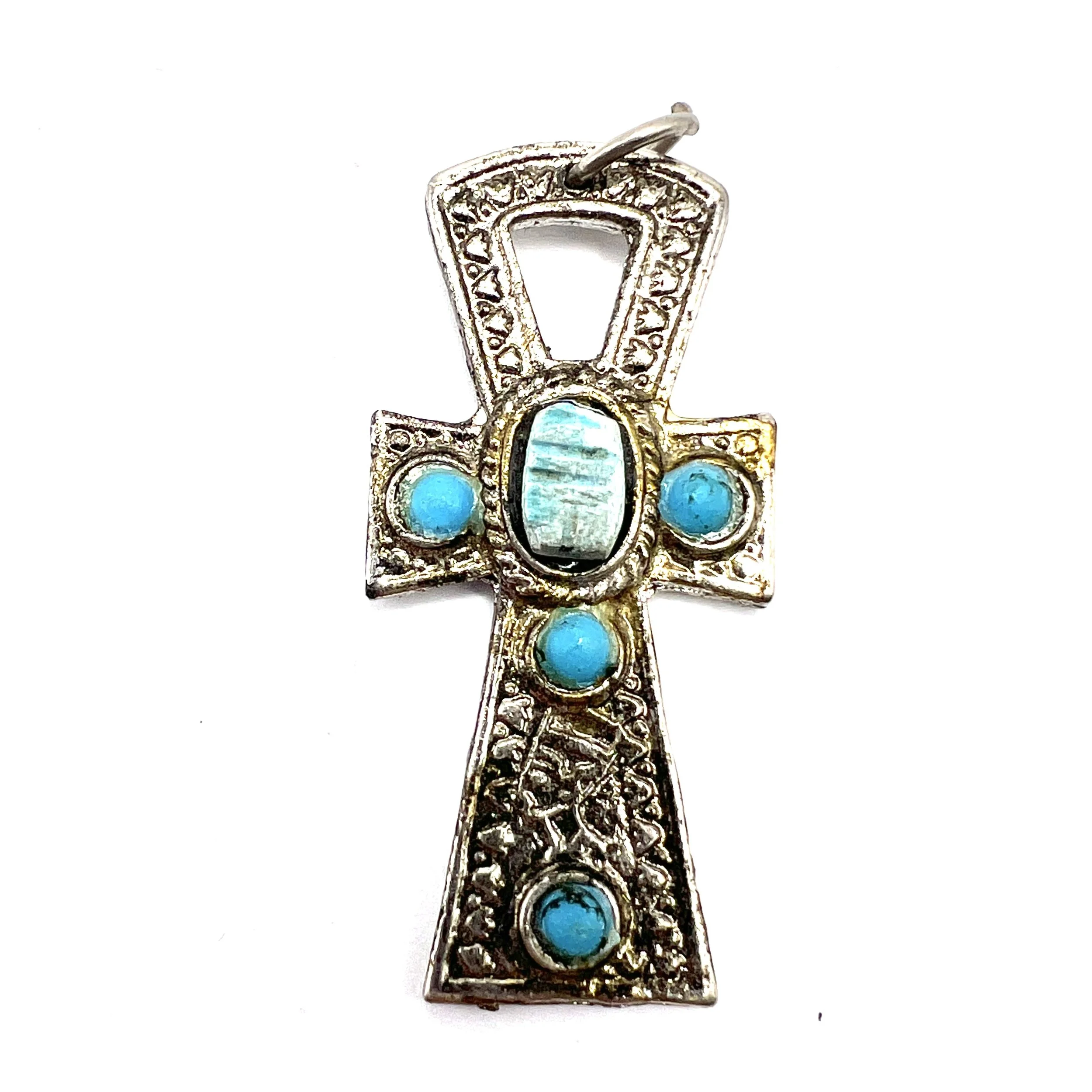 Egyptian Ankh with Scarab Pendant MAKUstudio MAKU raku