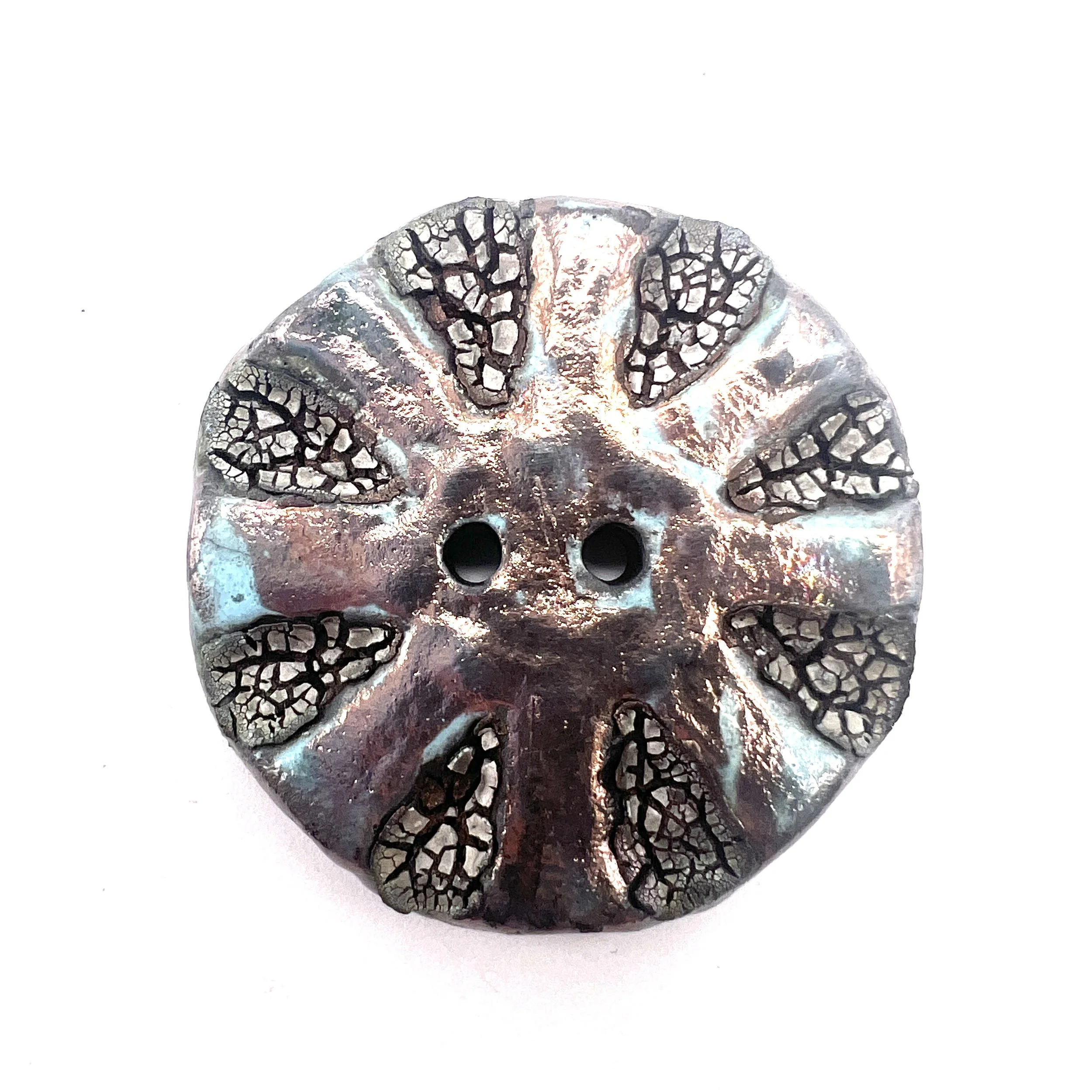 Raku Button or Cabochon Jewelry Supply Handmade by MAKUstudio