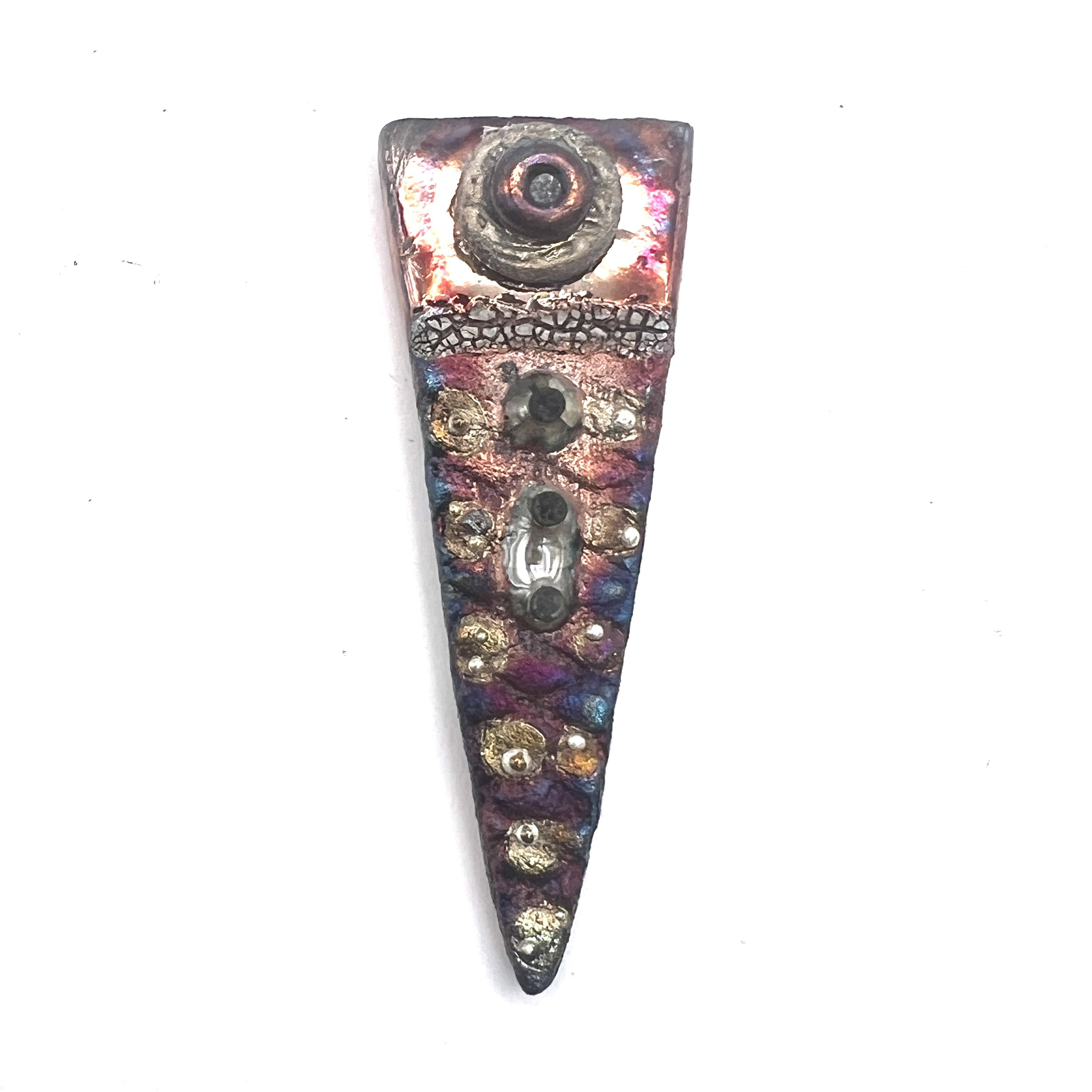 Triangle Raku Cabochon Ceramic Jewelry Supply Handmade by MAKUstudio MAKU raku