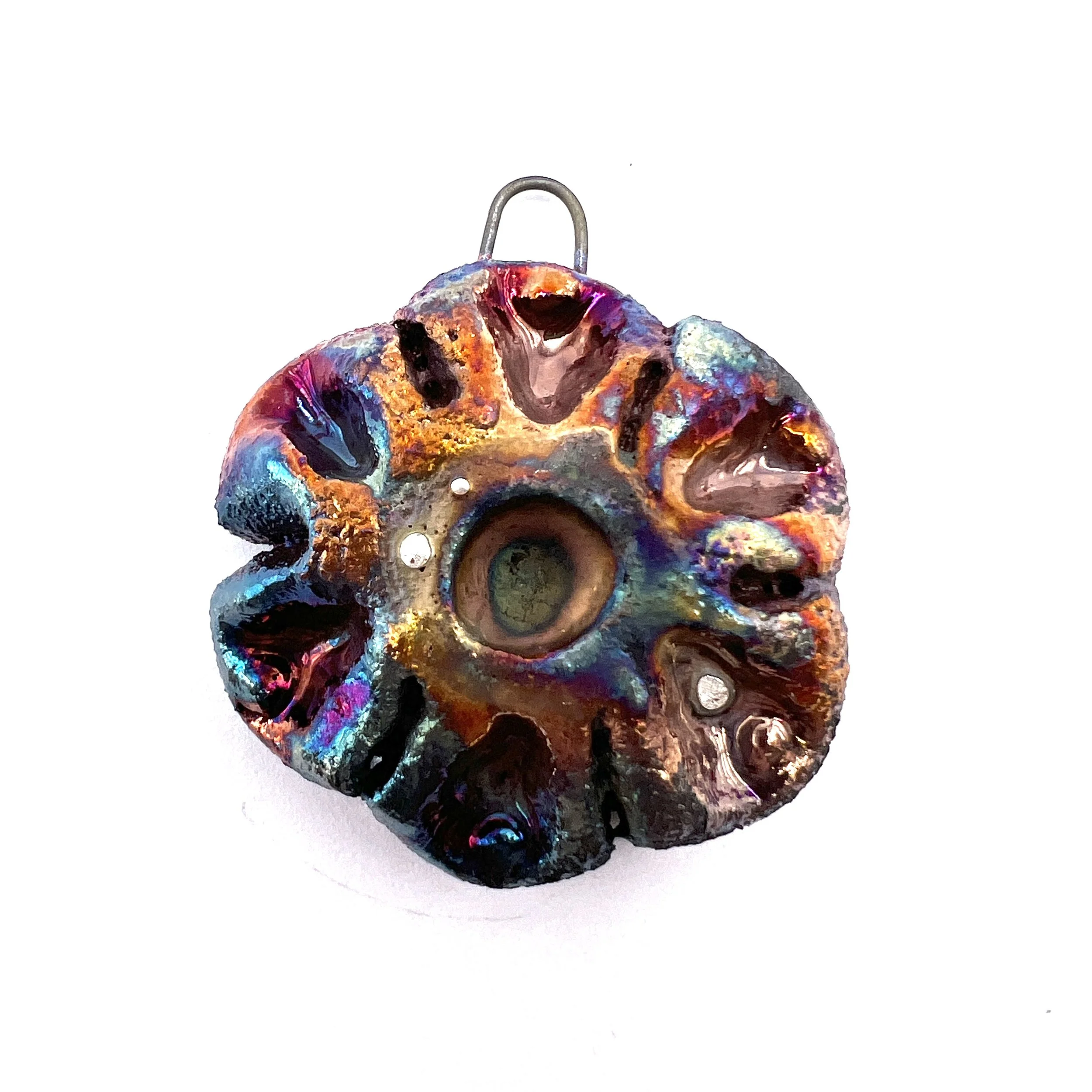 Flower Raku Ceramic Pendant Raku Jewelry Supply Handmade by  MAKUstudio MAKU raku