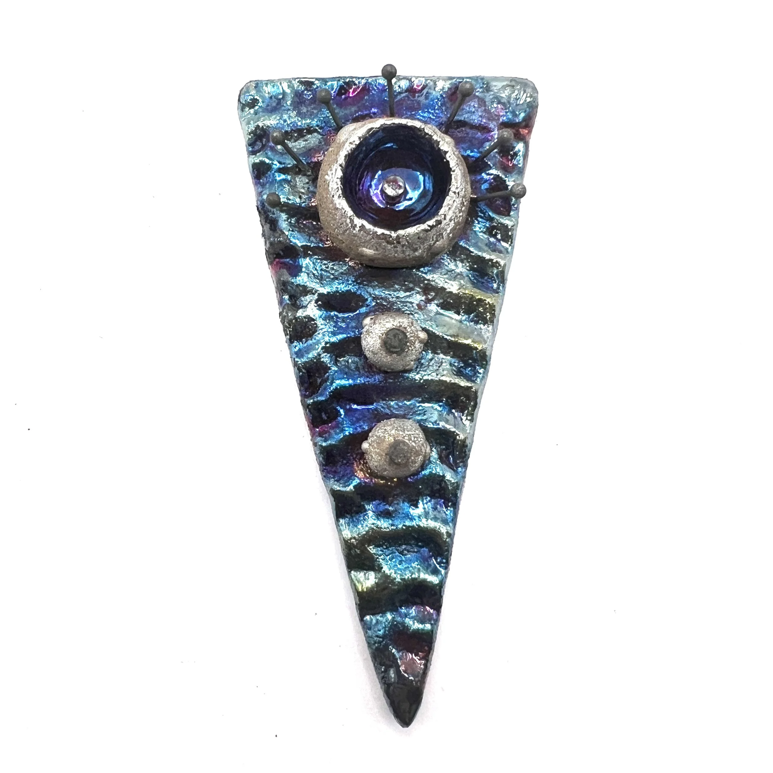 Triangle Raku Cabochon Ceramic Jewelry Supply Handmade by MAKUstudio MAKU raku