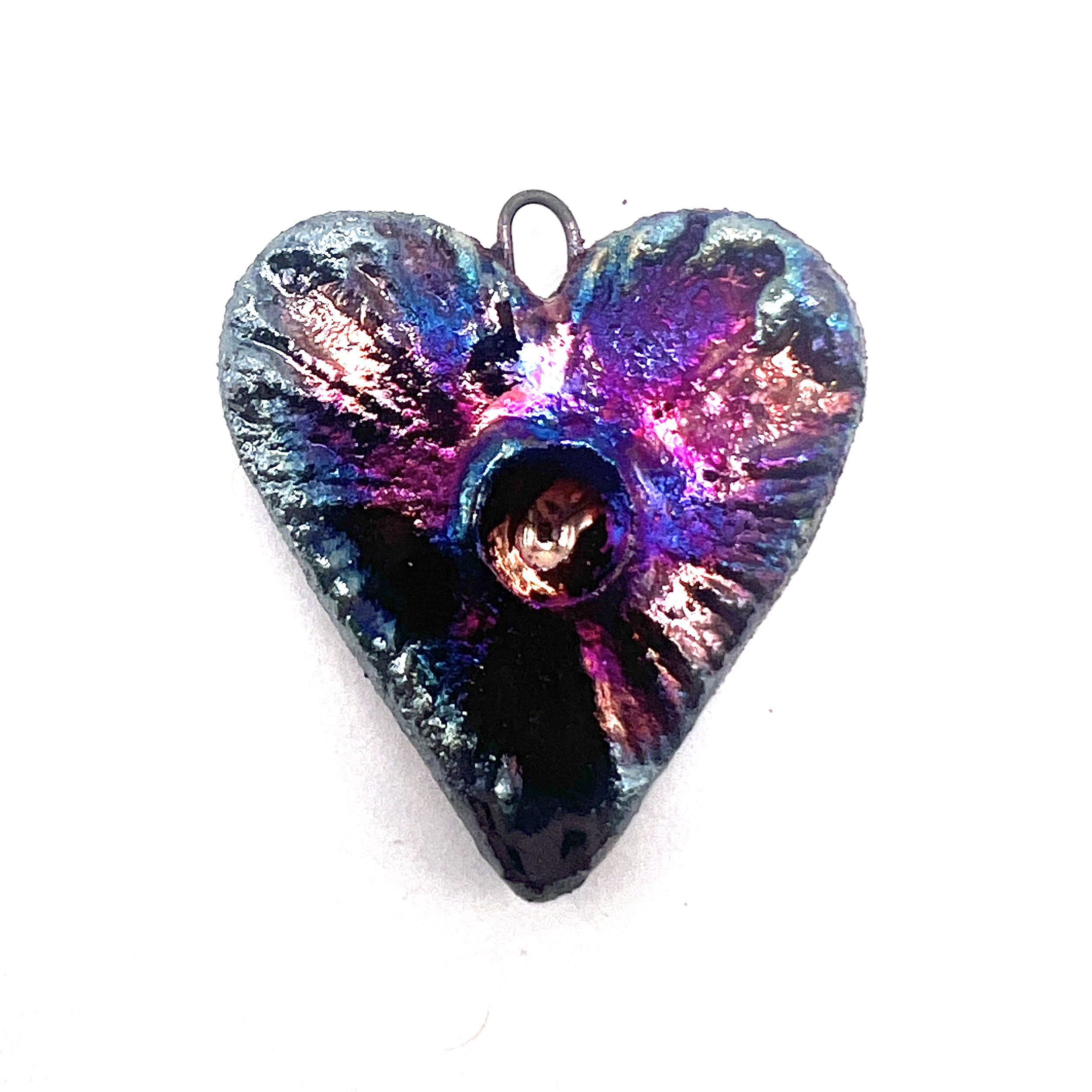 Raku Heart Pendant Ceramic Jewelry Supply Handmade by MAKUstudio MAKU raku
