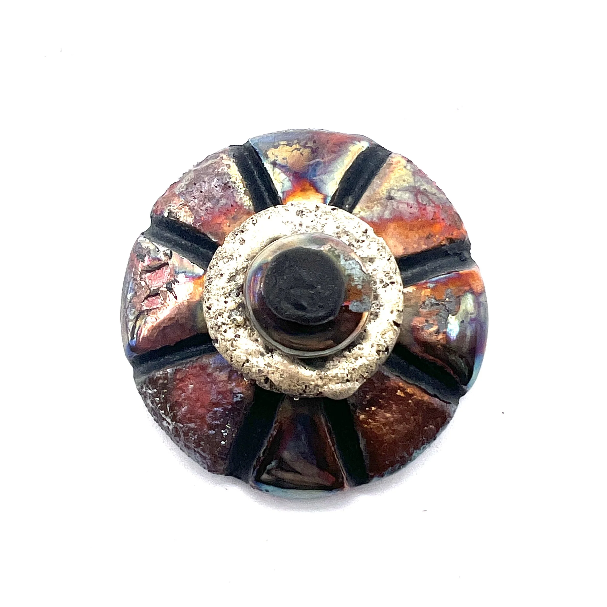 The Wheel Raku Cabochon Jewelry Supply Handmade by MAKUstudio MAKU raku