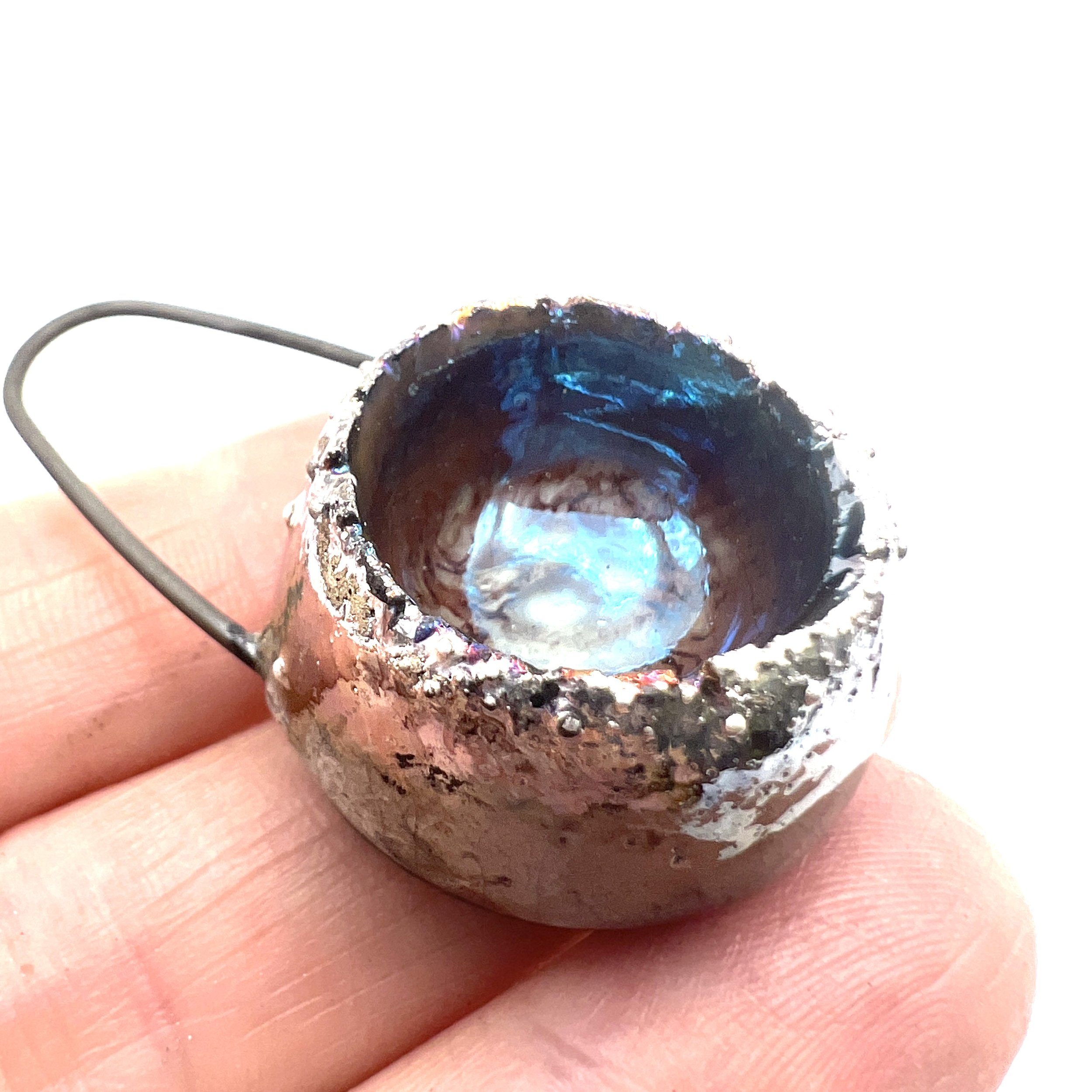 Large Raku Pod Pendant Ceramic Jewelry Supply Handmade by MAKUstudio MAKU raku