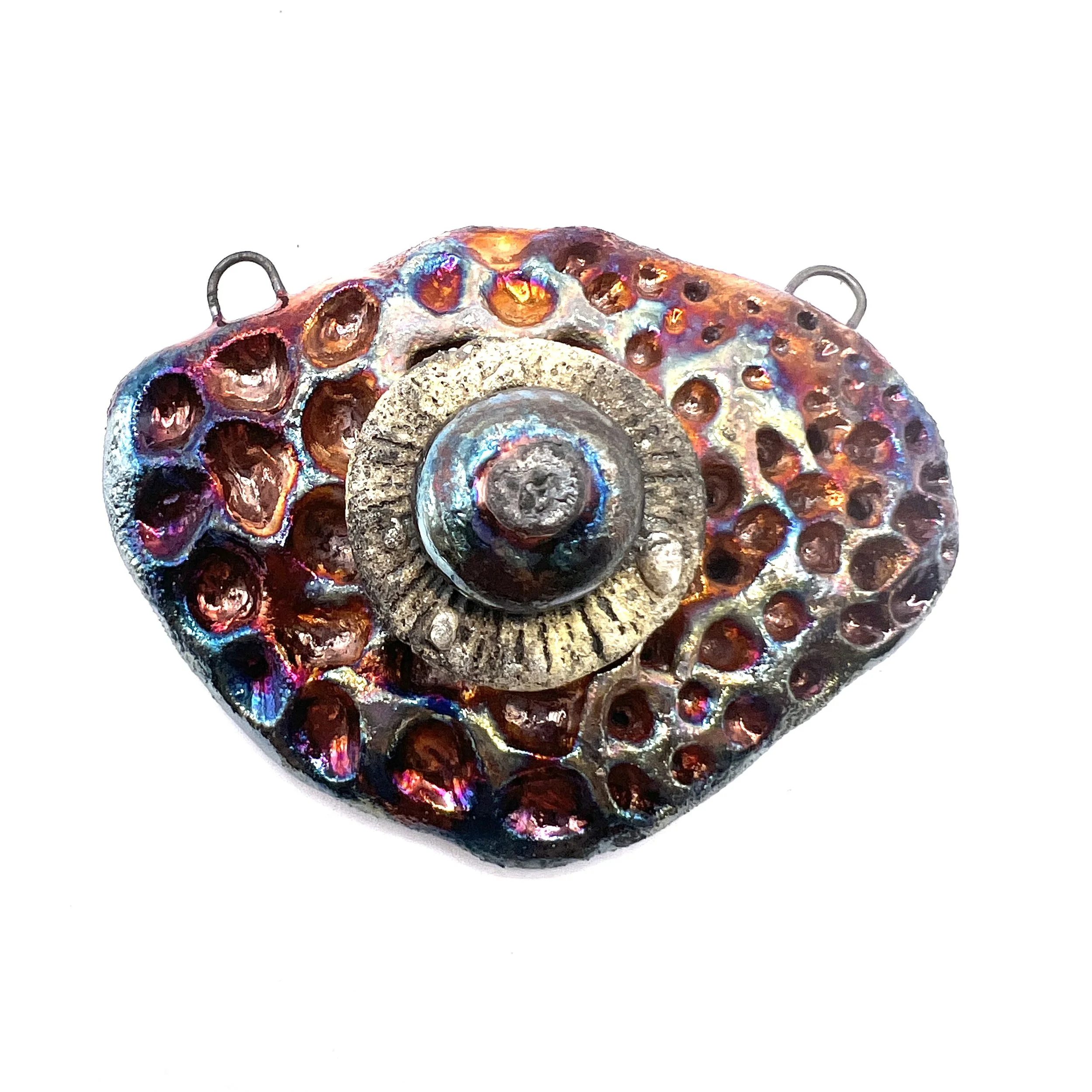 Crater Connector Pendant MAKU raku Jewelry Supplies MAKUstudio