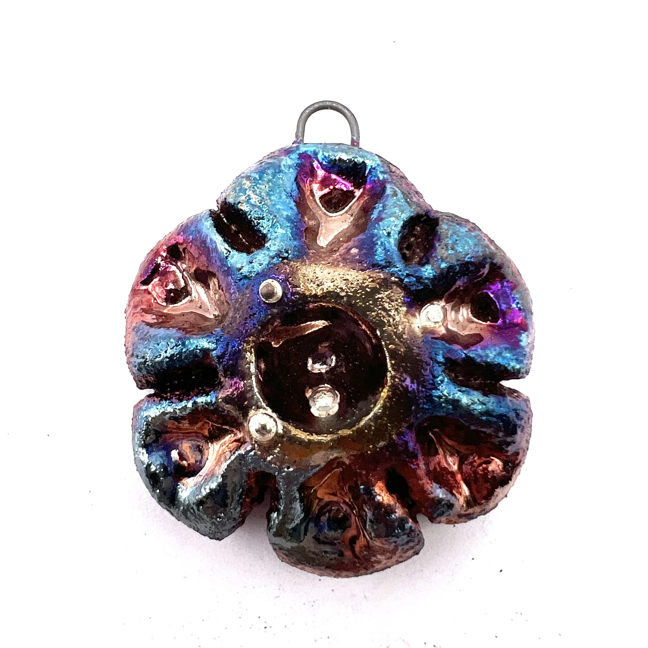 Flower Raku Ceramic Pendant Raku Jewelry Supply Handmade by  MAKUstudio MAKU raku