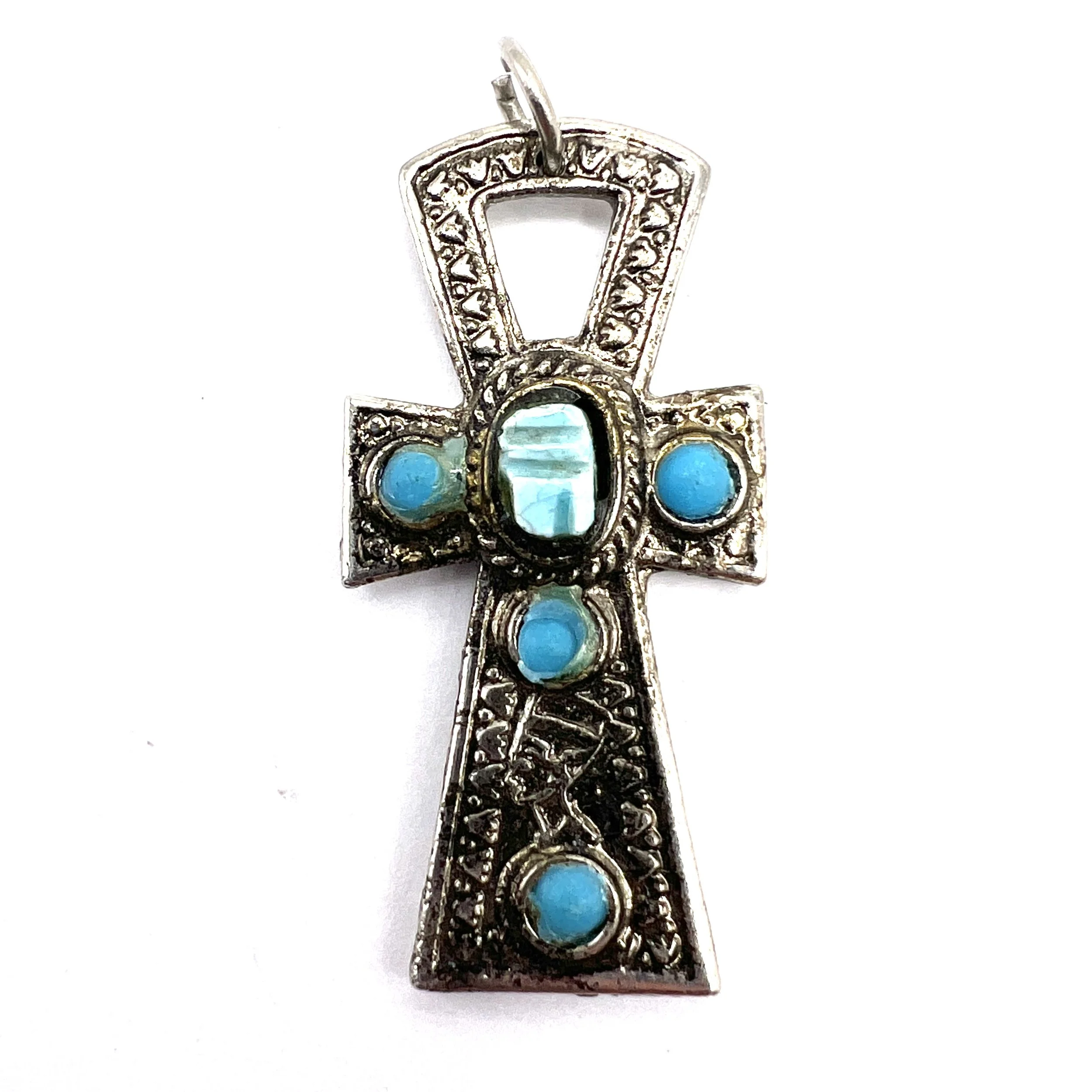 Egyptian Ankh with Scarab Pendant MAKUstudio MAKU raku