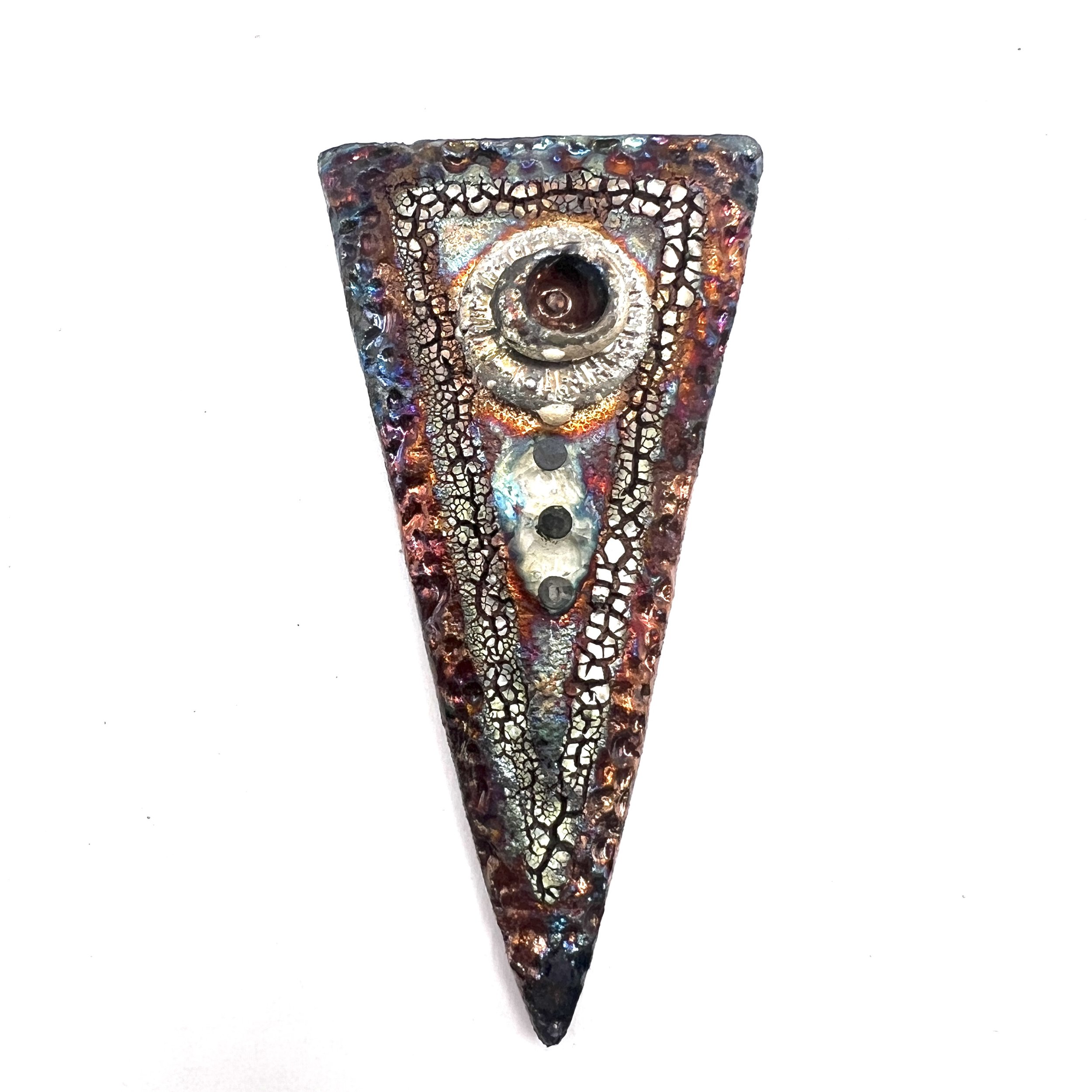 Triangle Raku Cabochon Ceramic Jewelry Supply Handmade by MAKUstudio MAKU raku