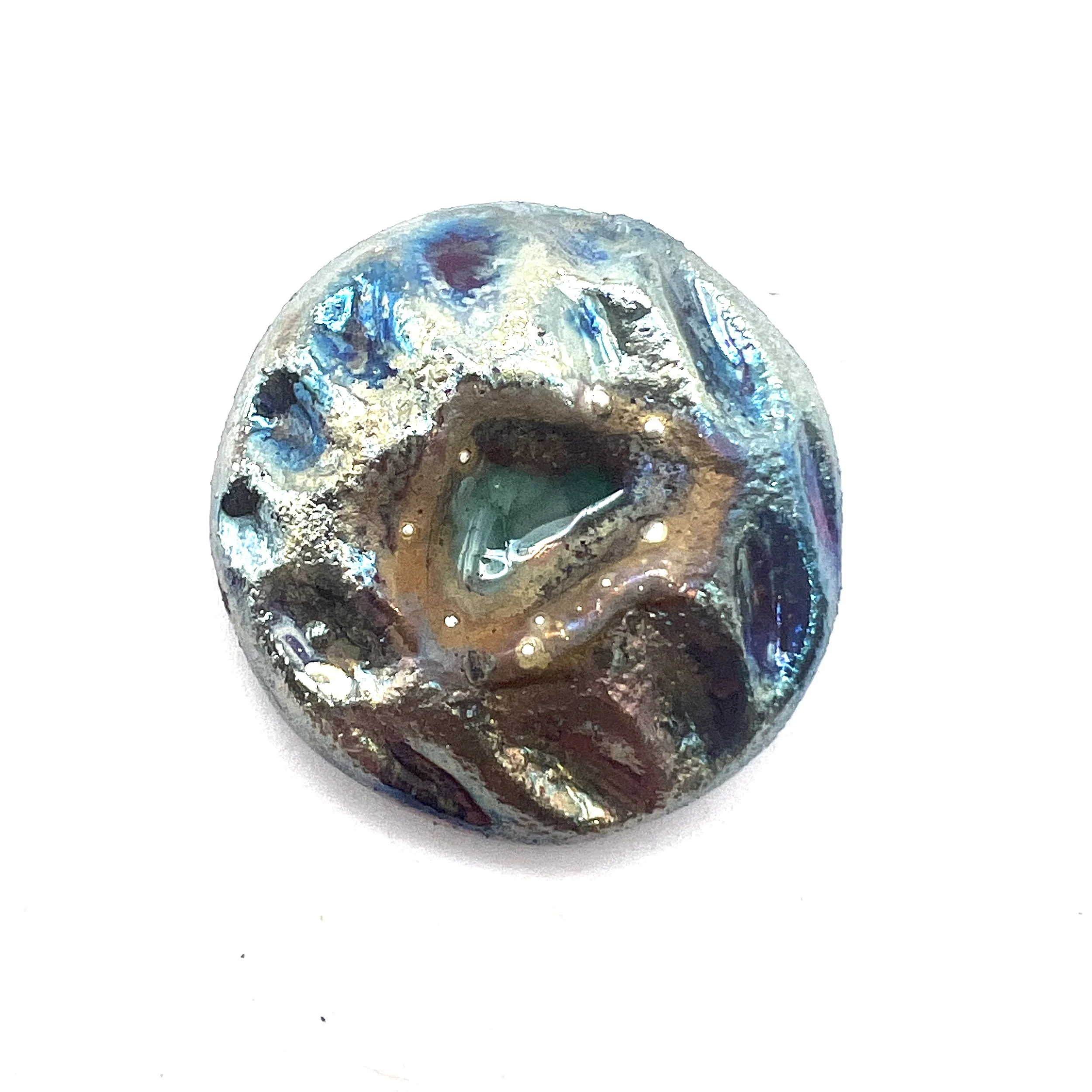 Glass in the Middle Raku Cabochon Jewelry Supply Handmade by MAKUstudio MAKU raku