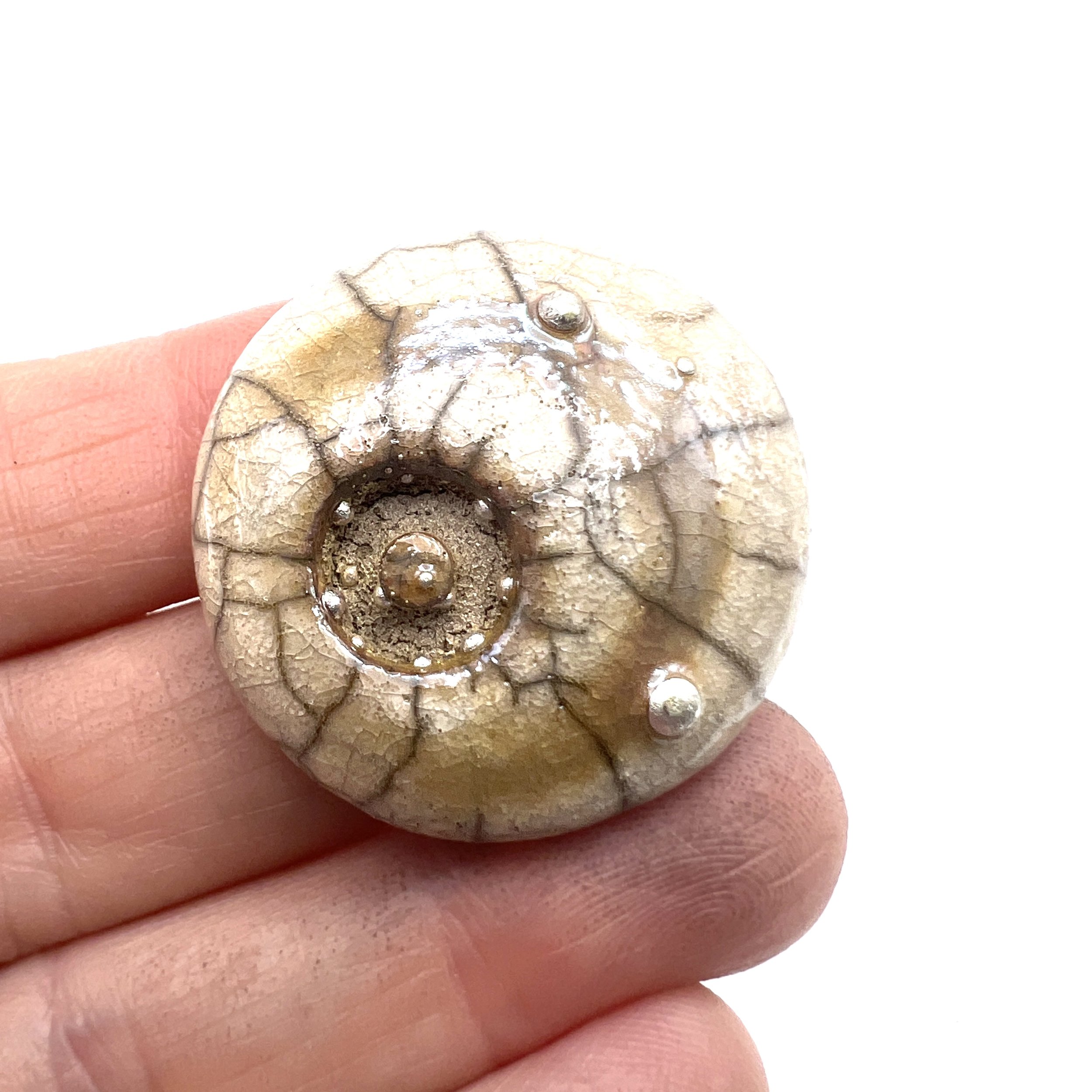 White Crackle Raku Cabochon Ceramic Pottery Jewelry Supply Handmade by MAKUstudio MAKU raku