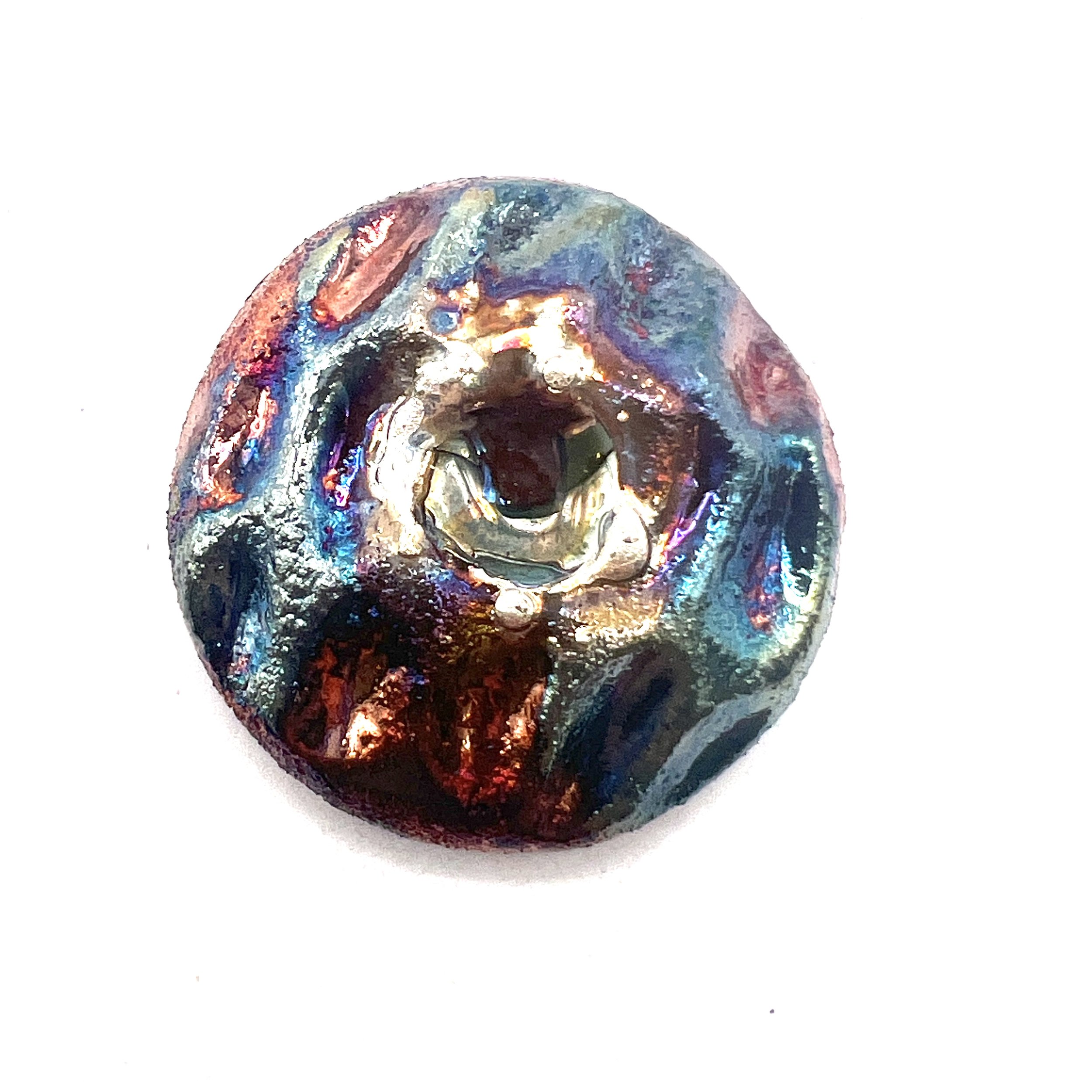 Glass in the Middle Raku Cabochon Jewelry Supply Handmade by MAKUstudio MAKU raku