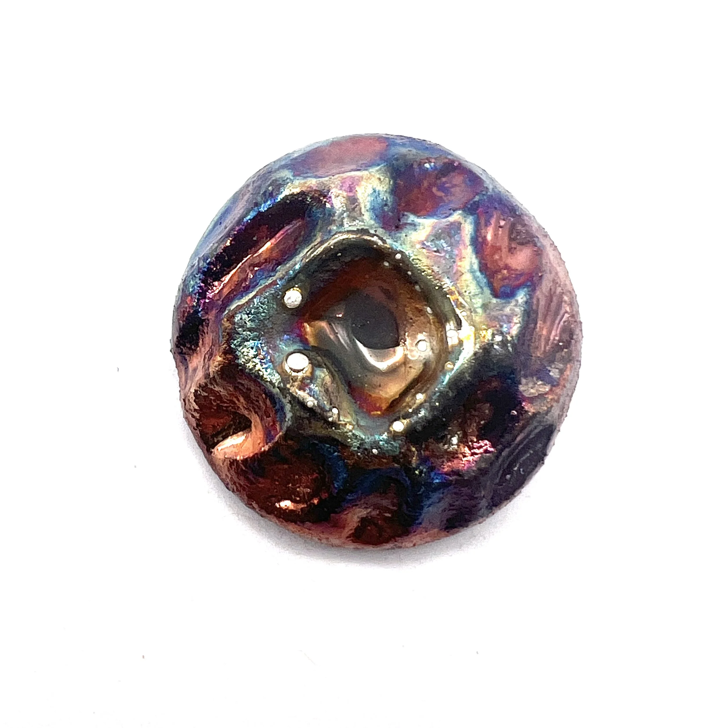 Glass in the Middle Raku Cabochon Jewelry Supply Handmade by MAKUstudio MAKU raku