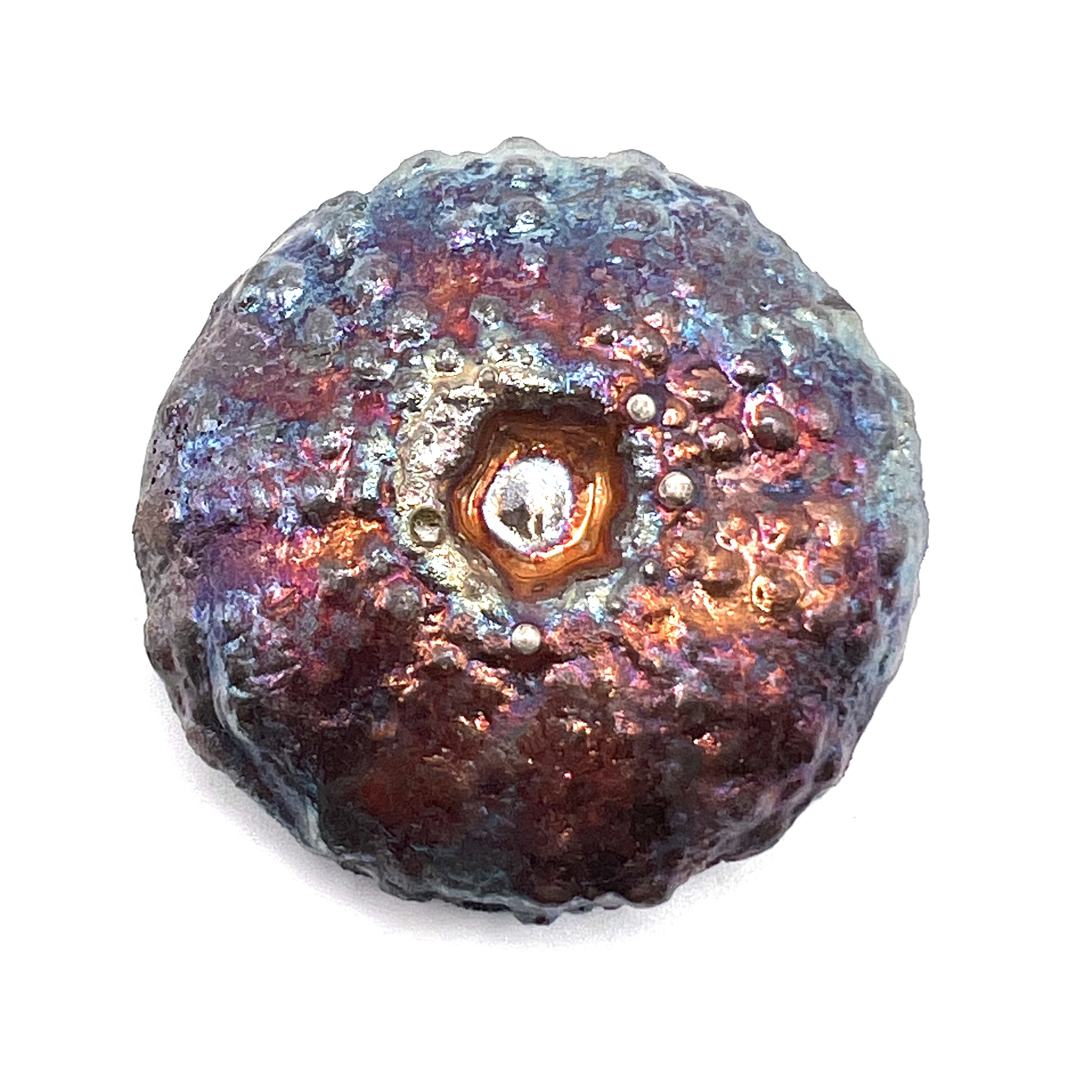Sea Urchin Raku Ceramic Pottery Cabochon Jewelry Supply Handmade by MAKUstudio MAKU raku