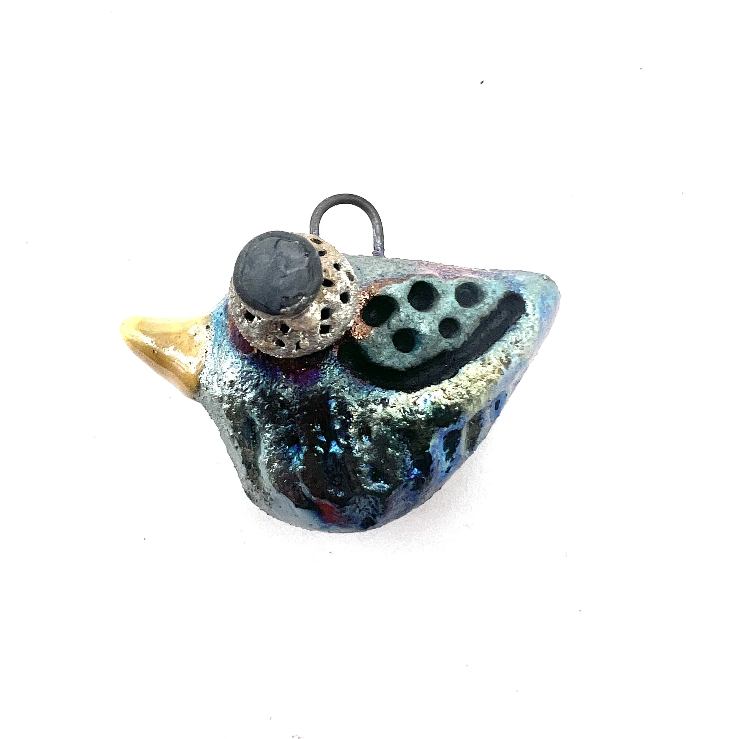 Raku Bird Pendant Ceramic Jewelry Supplies Handmade by MAKUstudio MAKU raku