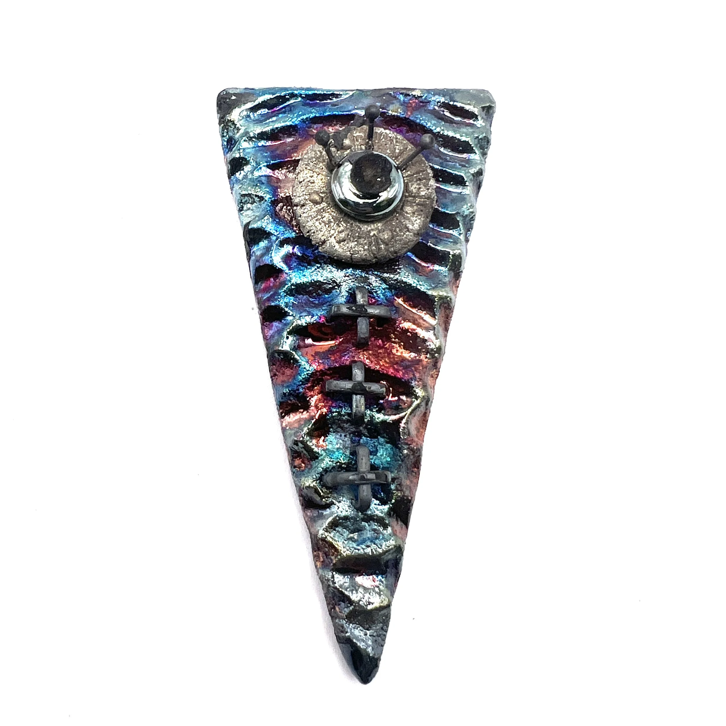 Triangle Raku Cabochon Ceramic Jewelry Supply Handmade by MAKUstudio MAKU raku