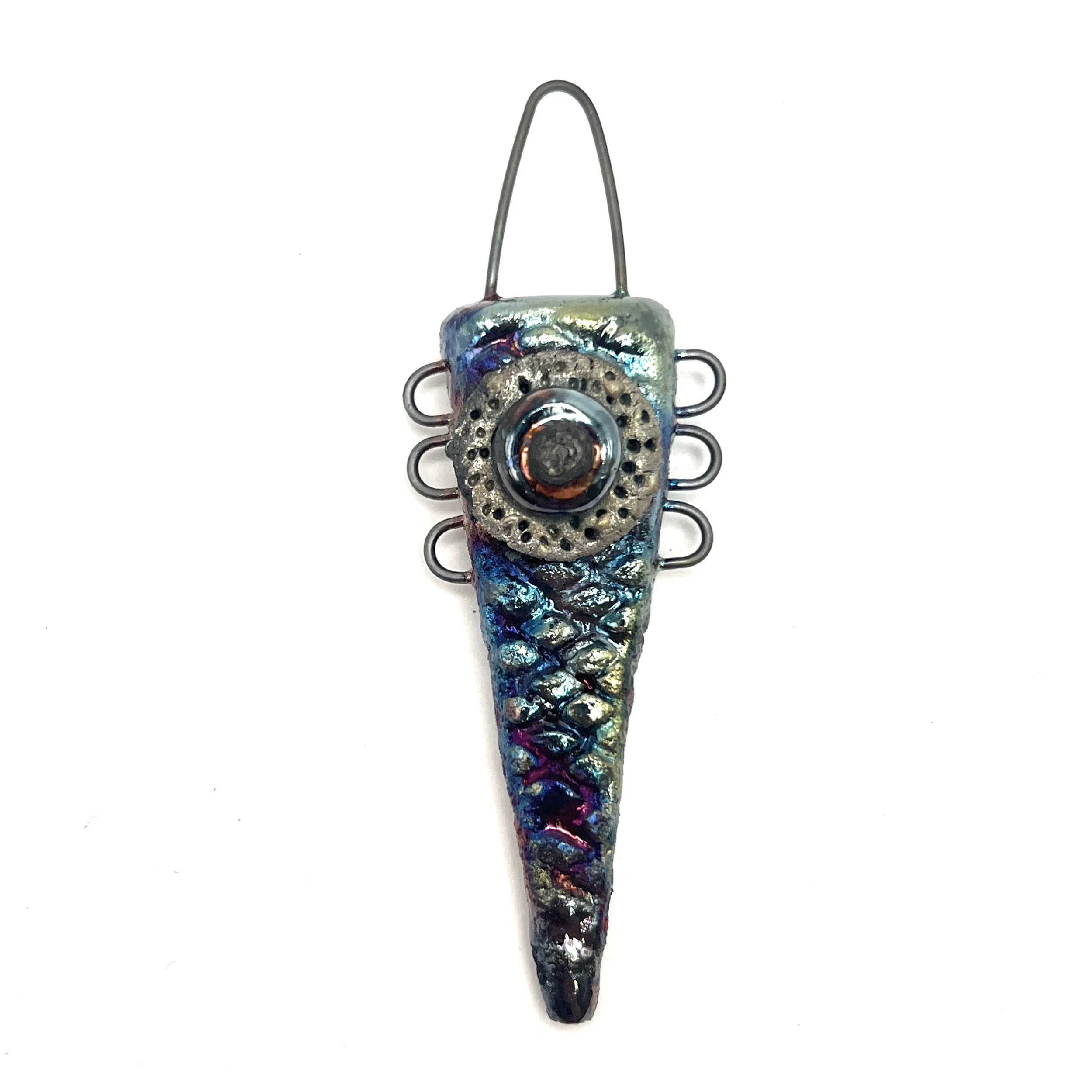 Large Spike Triangle Connector Pendant MAKU raku Jewelry Supplies MAKUstudio