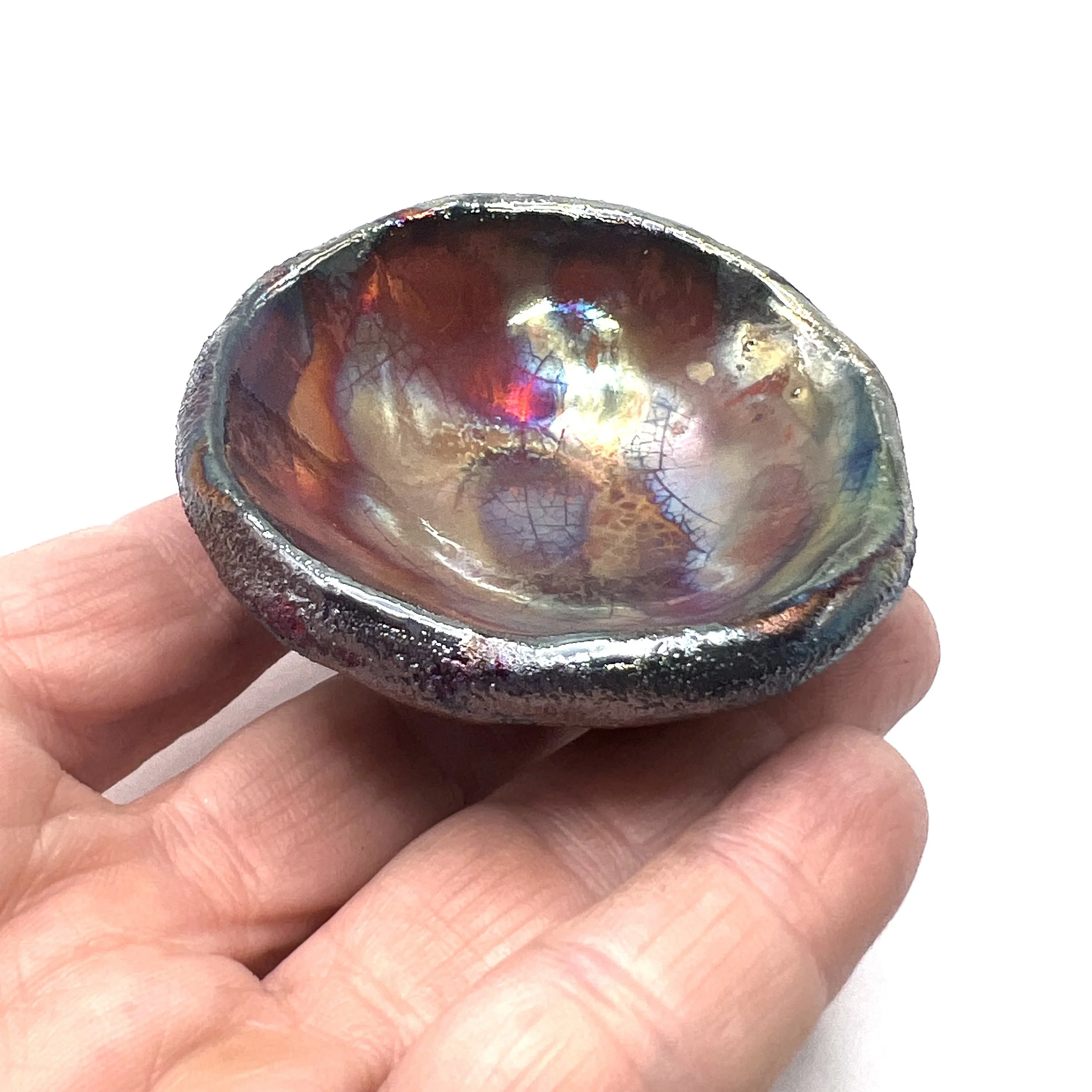 Raku Mini Bowl Handmade Pottery Pinch Pot by MAKUstudio MAKU raku