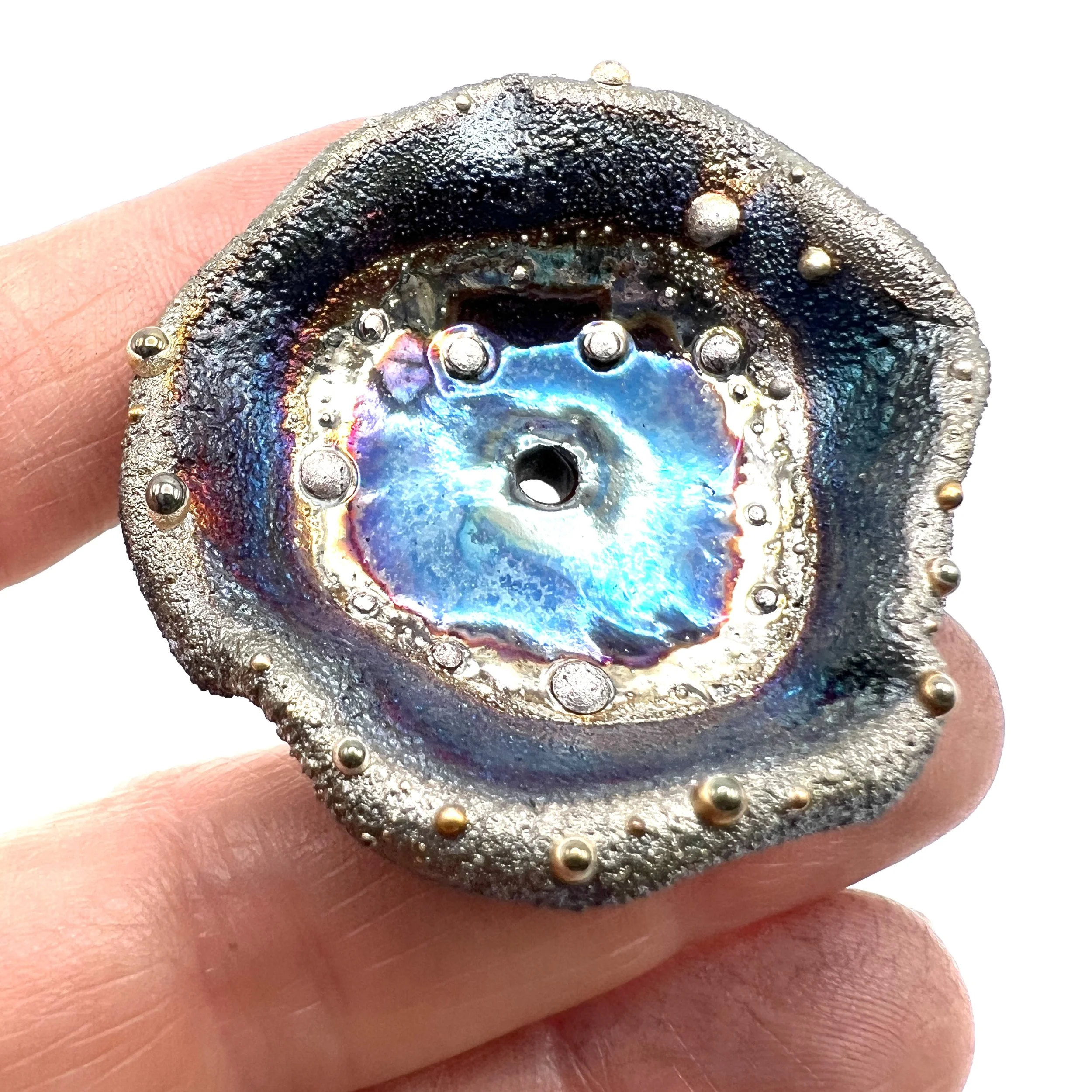 Wavy Potato Chip Bead Raku Ceramic Jewelry Supply Handmade by MAKUstudio  MAKU raku