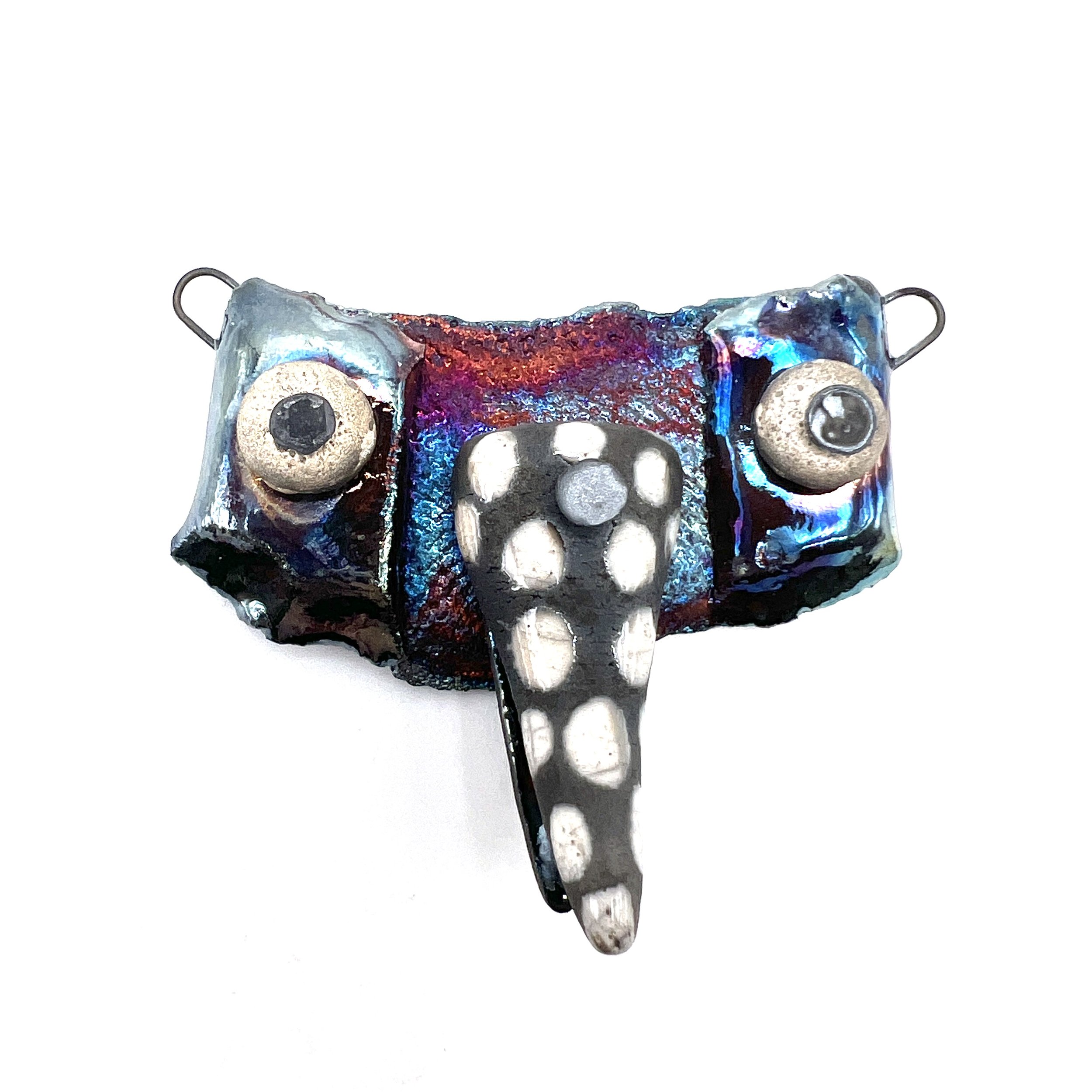 Makadactyl Makasaurus Dodo Bird Raku Ceramic Connector Pendant Jewelry Supply Handmade by MAKUstudio MAKU raku