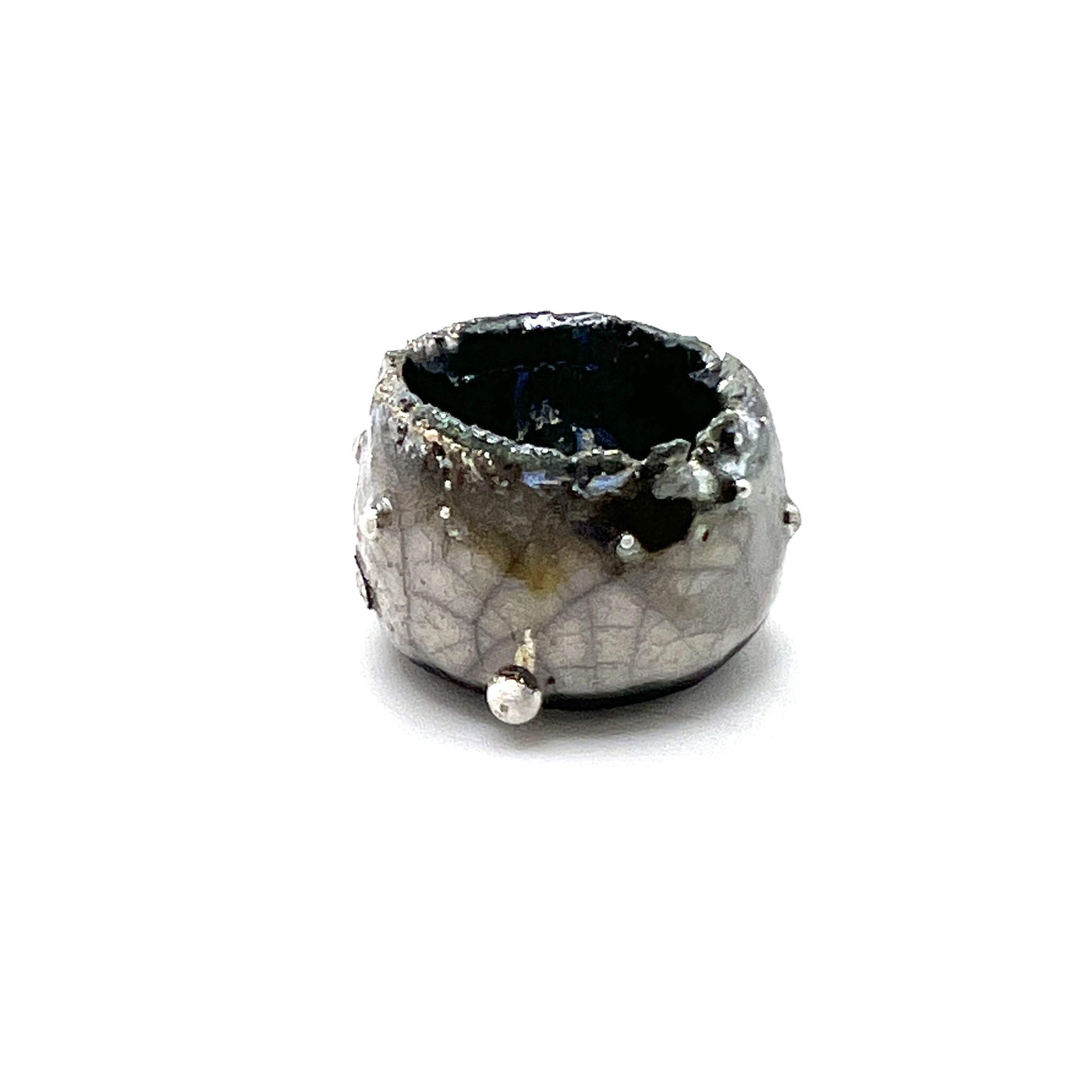 Large Raku Pod Cabochon Ceramic Jewelry Supplies Handmade by MAKUstudio MAKU raku
