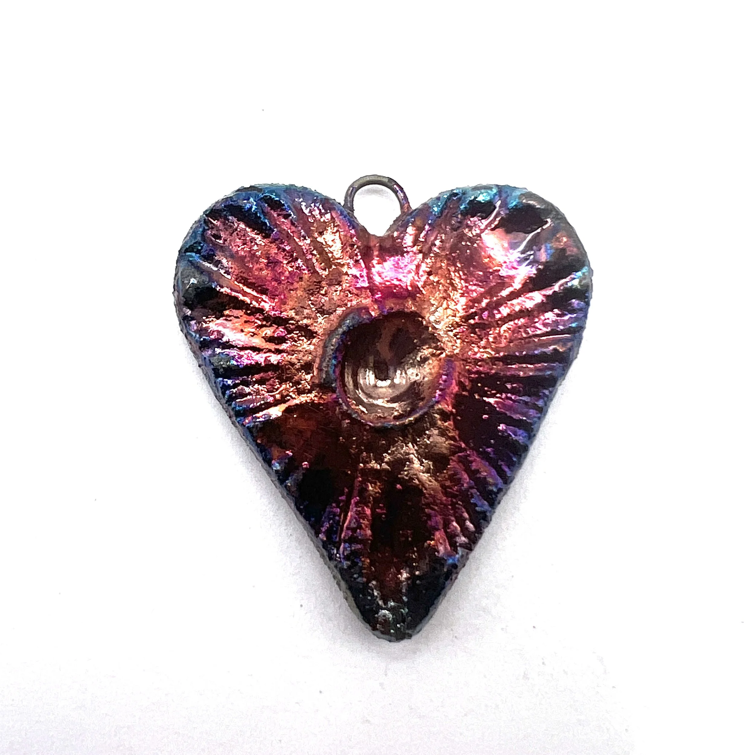 Raku Heart Pendant Ceramic Jewelry Supply Handmade by MAKUstudio MAKU raku