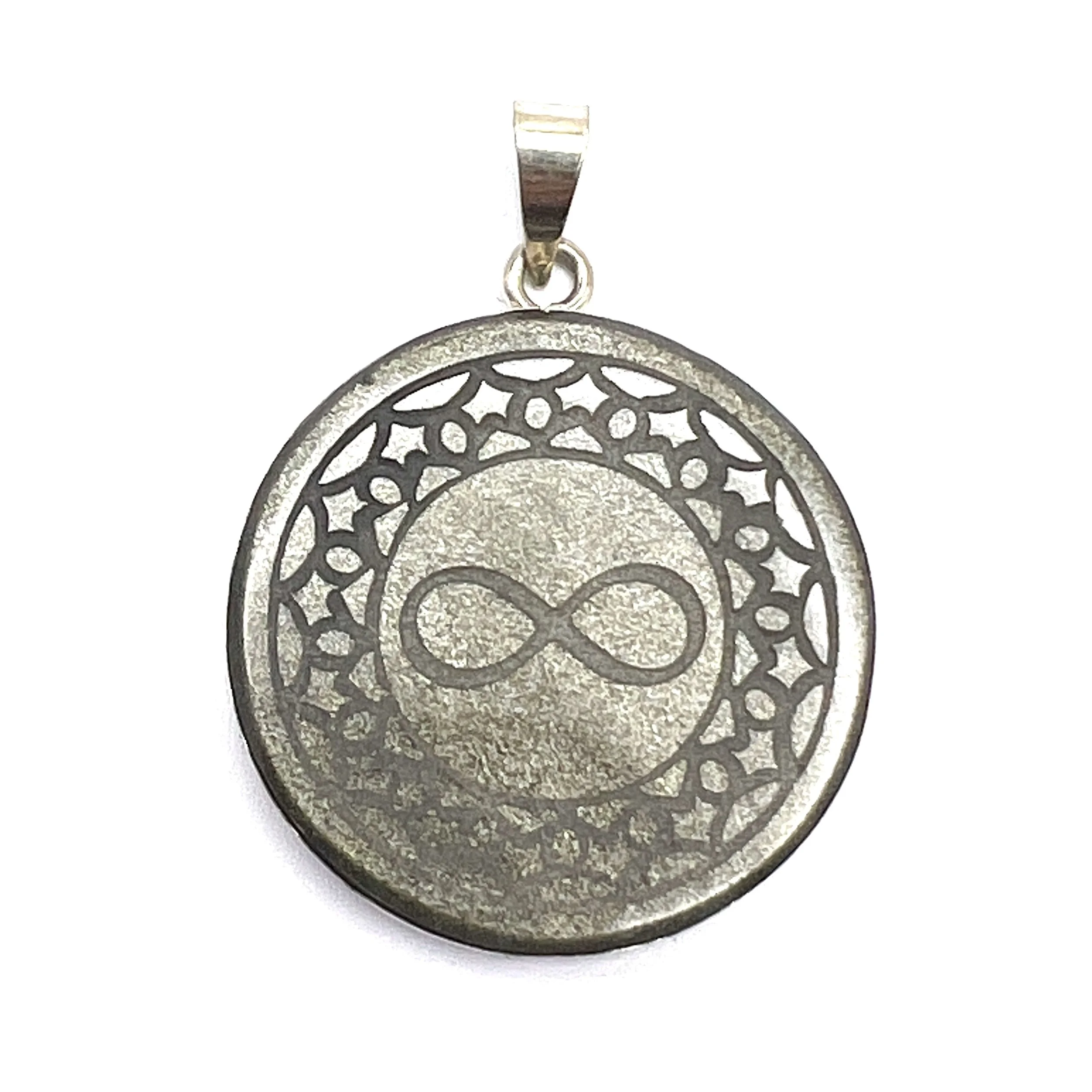 Golden Sheen Obsidian Infinity Pendant MAKUstudio MAKU raku