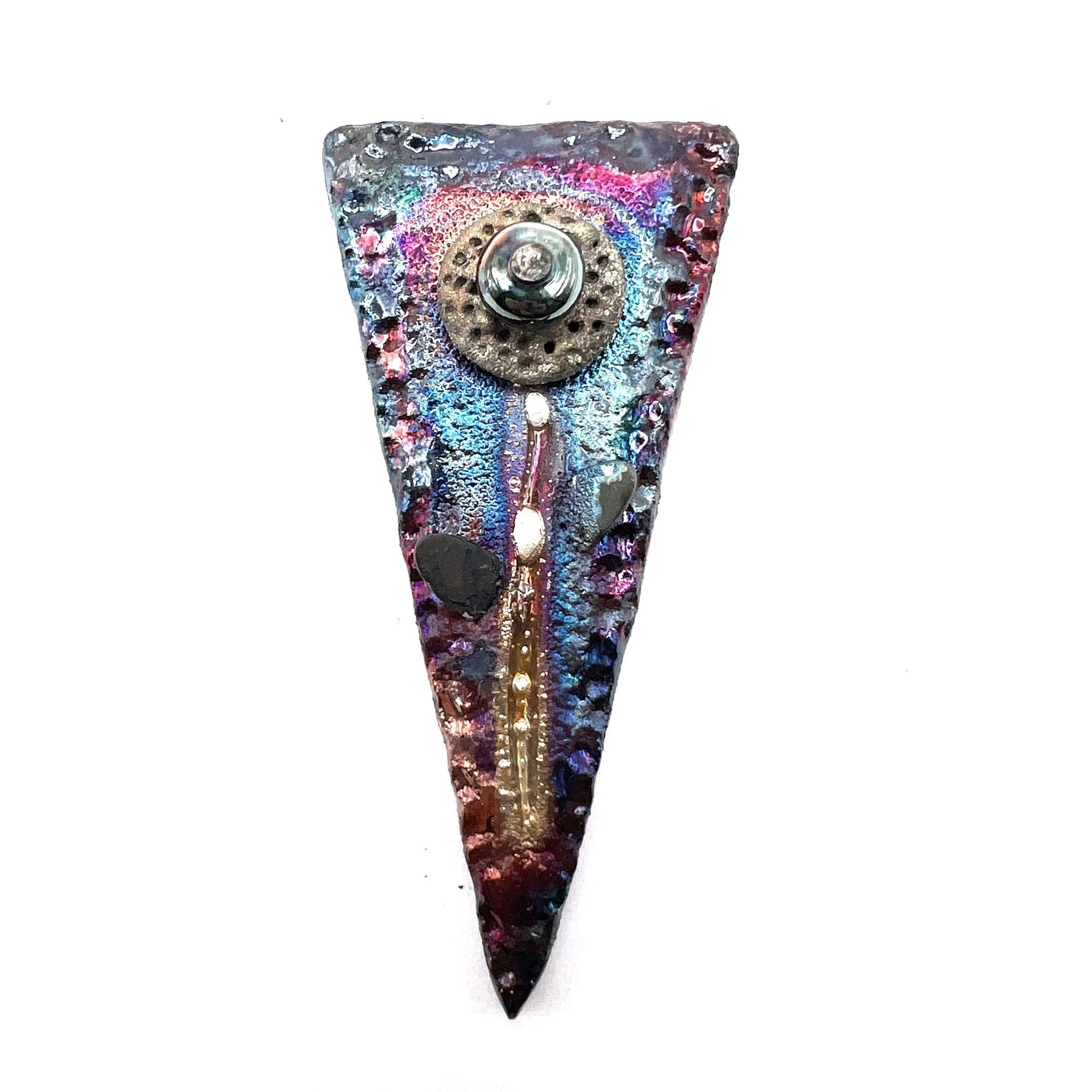 Triangle Raku Cabochon Ceramic Jewelry Supply Handmade by MAKUstudio MAKU raku