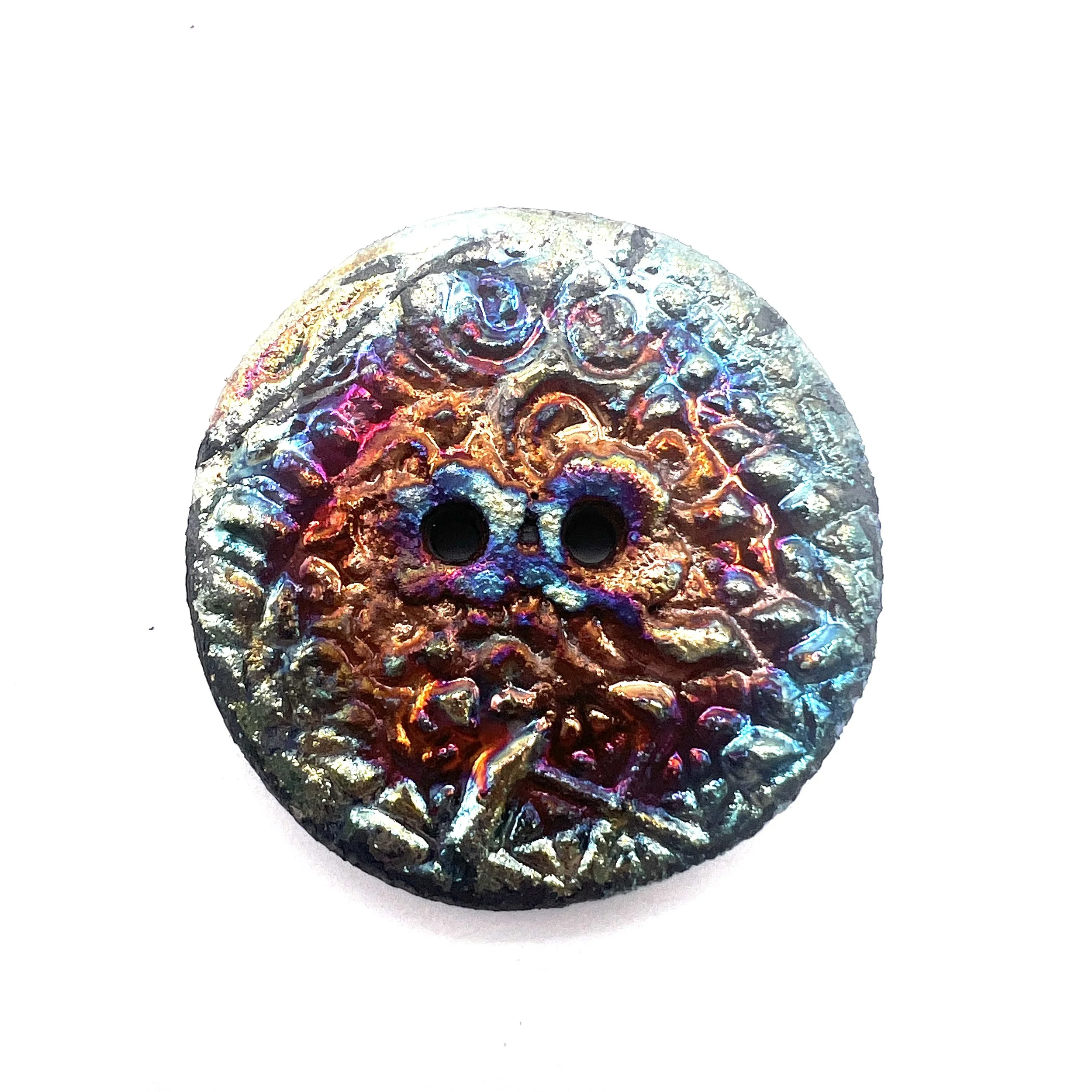 Raku Button or Cabochon Jewelry Supply Handmade by MAKUstudio