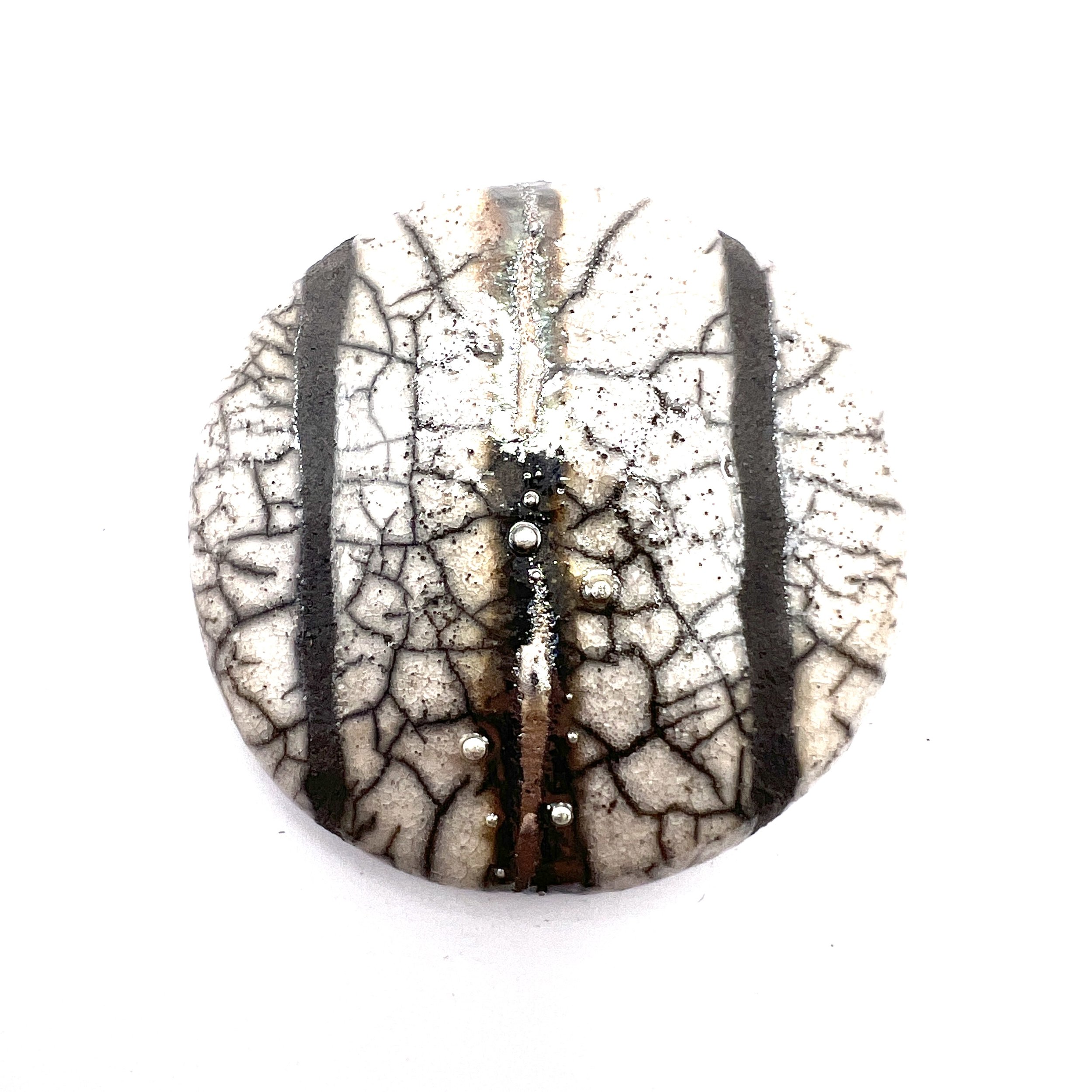 White Crackle Raku Cabochon Ceramic Pottery Jewelry Supply Handmade by MAKUstudio MAKU raku