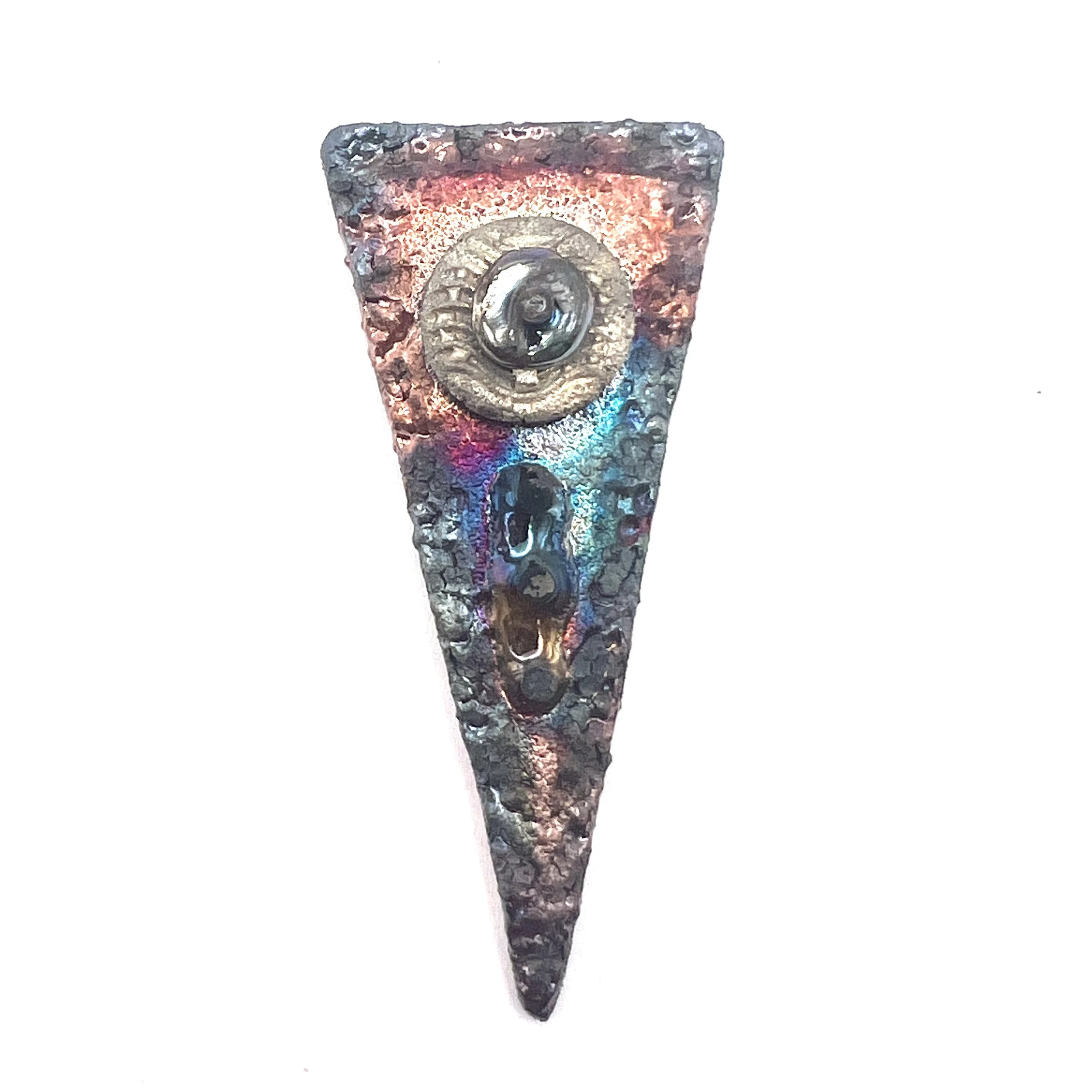 Triangle Raku Cabochon Ceramic Jewelry Supply Handmade by MAKUstudio MAKU raku