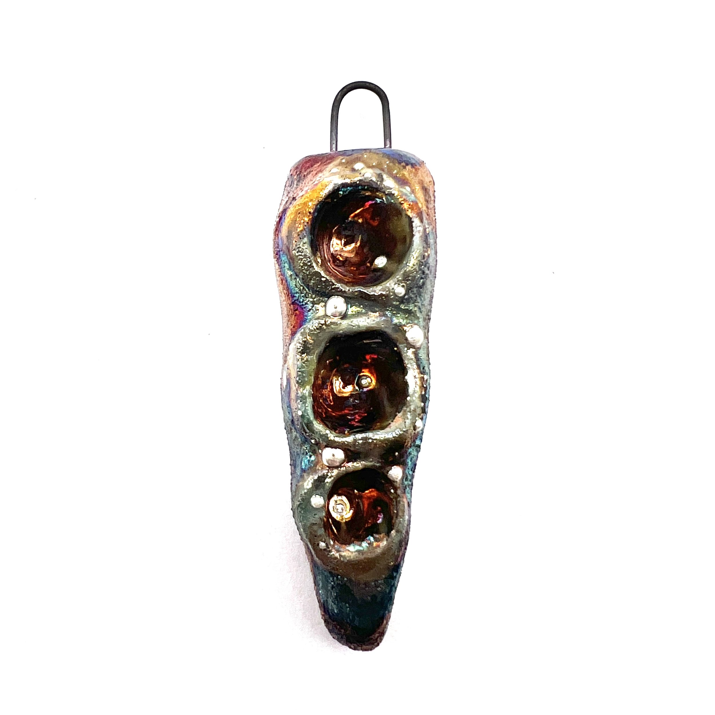 Pods Spike Raku Pendant Ceramic Jewelry Supply Handmade by MAKUstudio MAKU raku