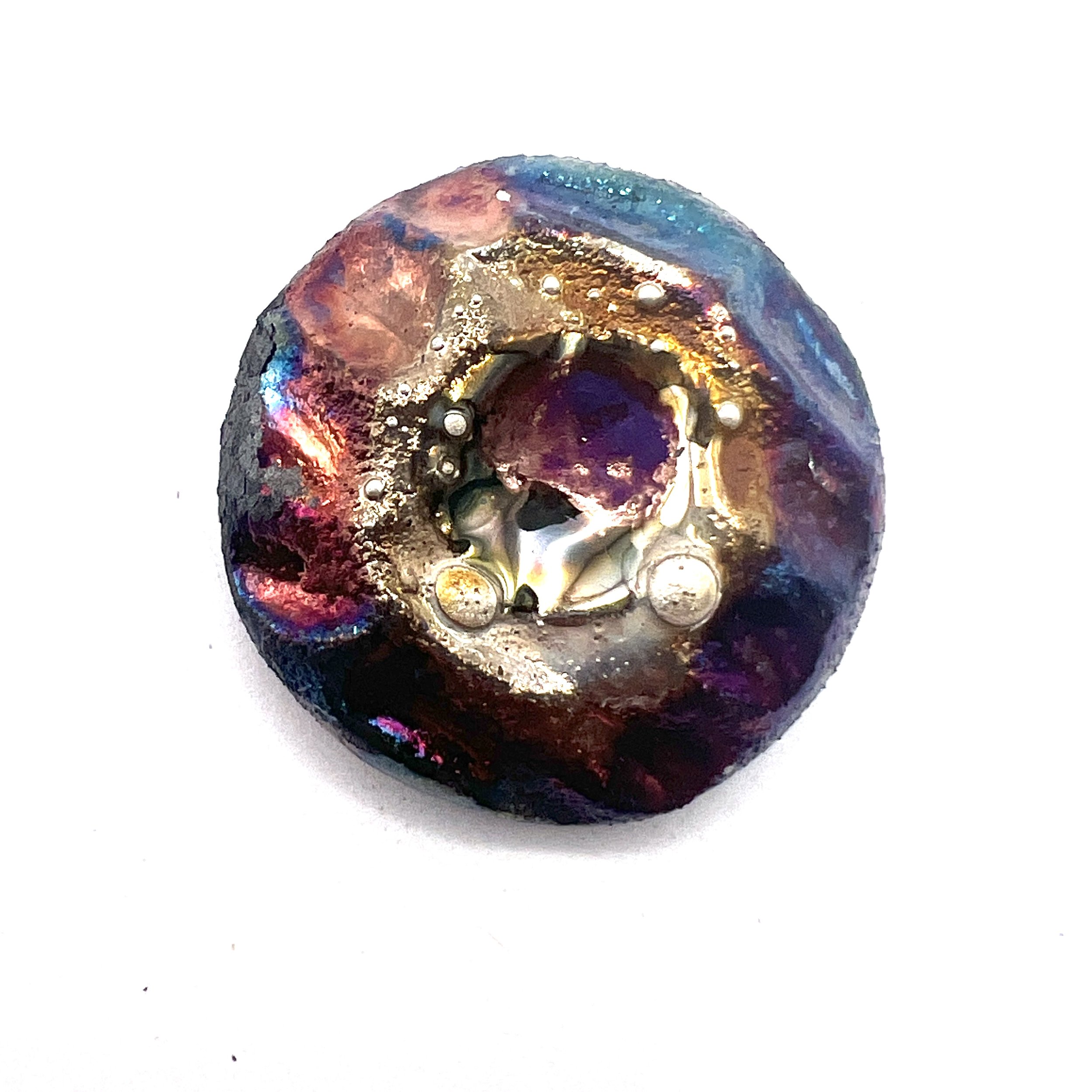 Glass in the Middle Raku Cabochon Jewelry Supply Handmade by MAKUstudio MAKU raku
