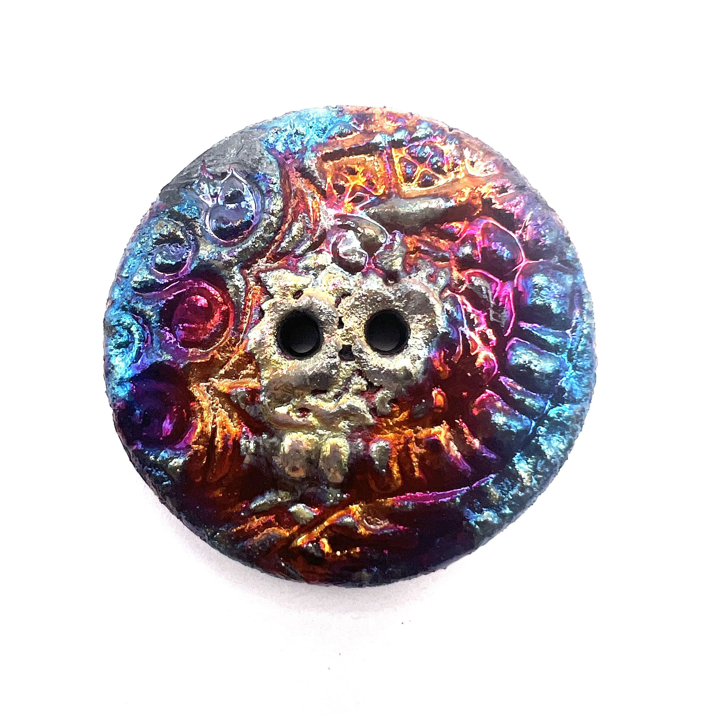 Raku Button or Cabochon Jewelry Supply Handmade by MAKUstudio