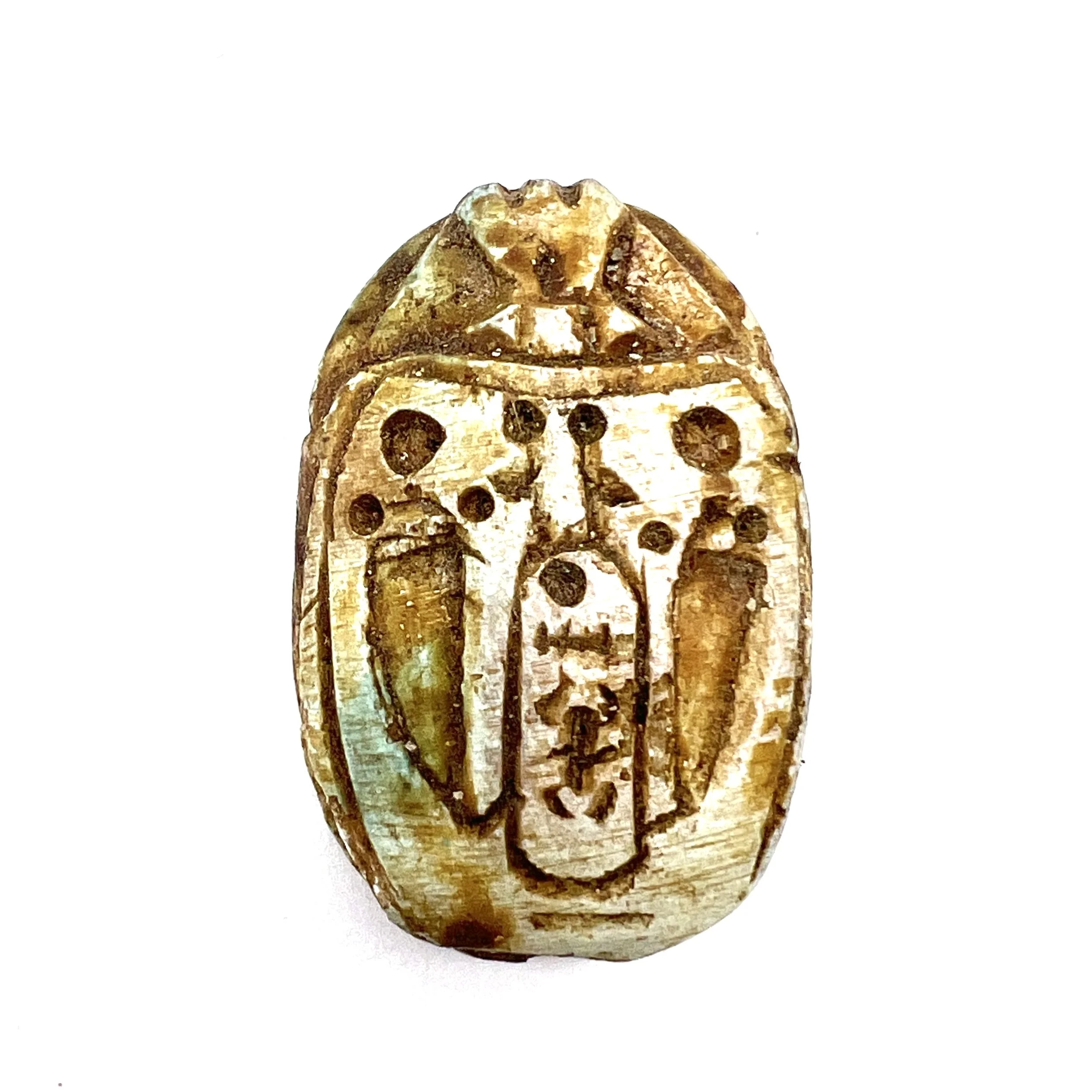 Stone Egyptian Scarab Bead Large with Vertical Hole Jewelry Supplies MAKUstudio MAKU raku