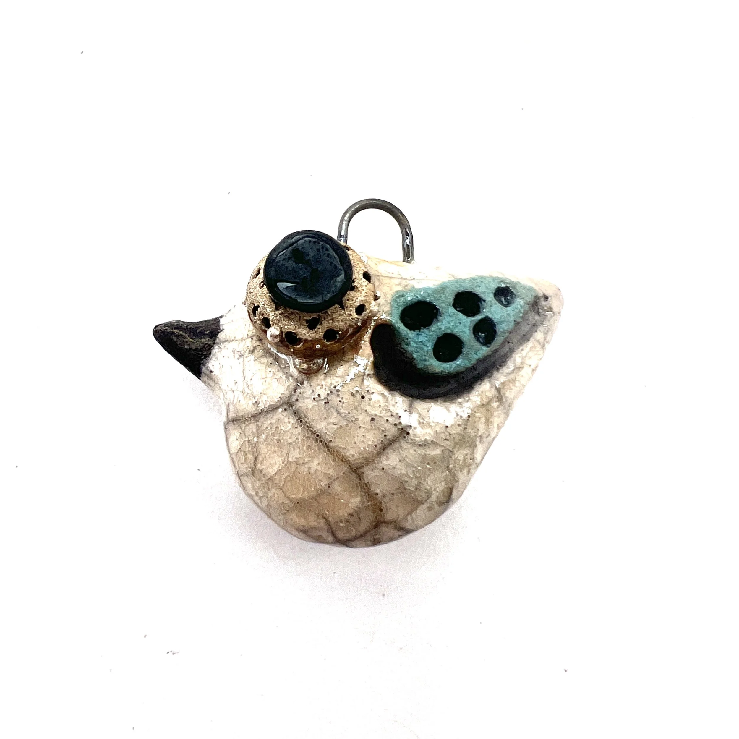 Raku Bird Pendant Ceramic Jewelry Supplies Handmade by MAKUstudio MAKU raku