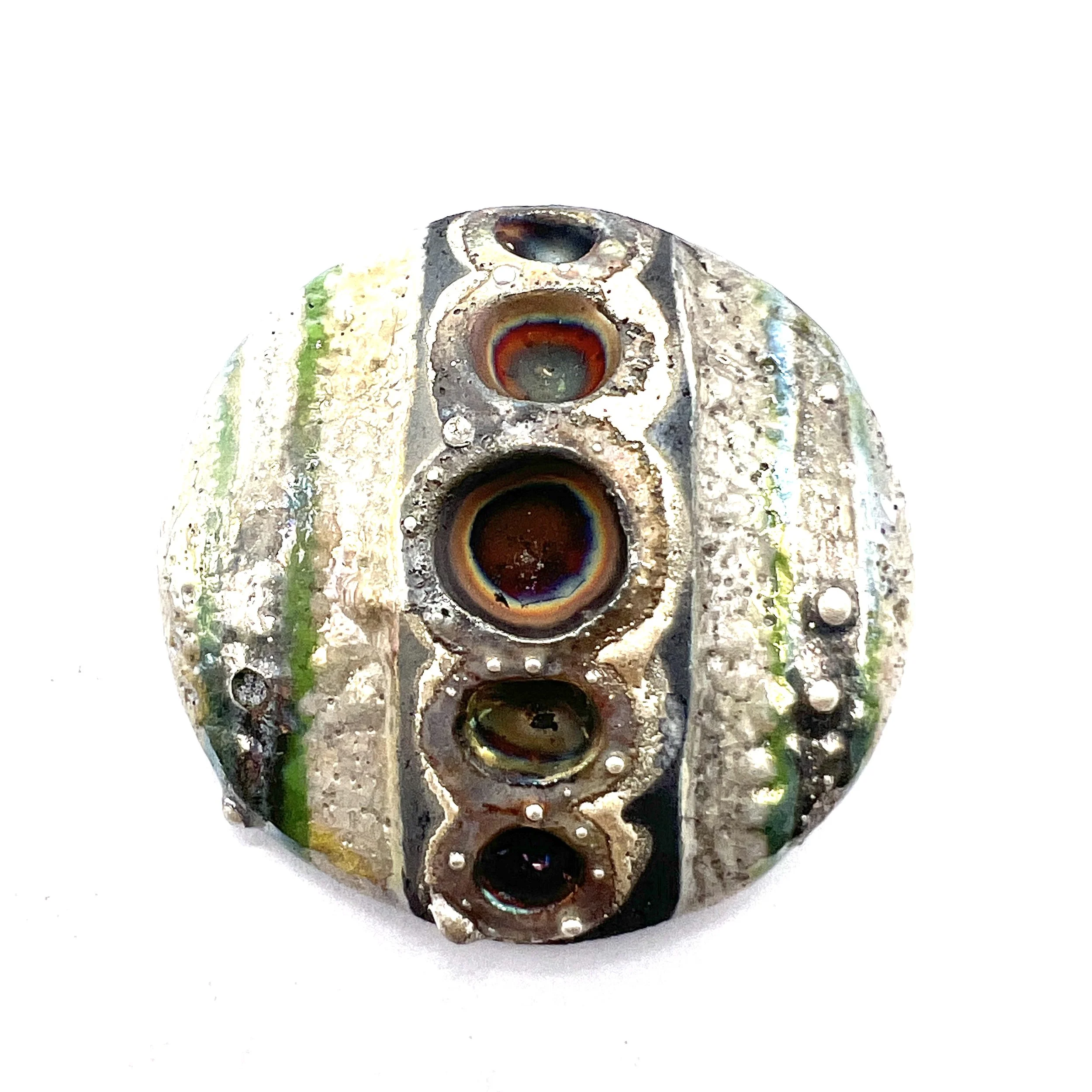 Row of Pods Raku Cabochon Jewelry Supply Handmade by MAKUstudio MAKU raku