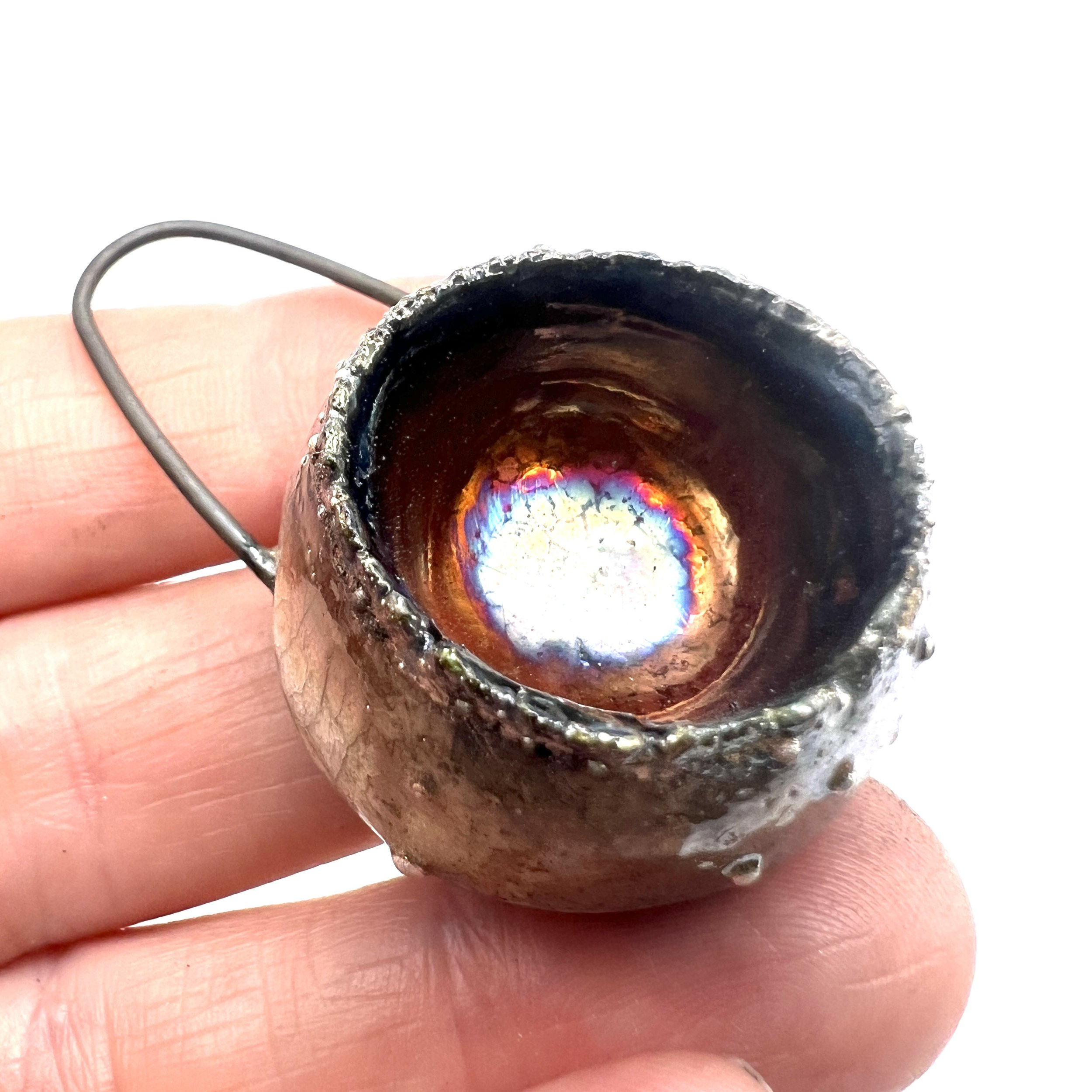 Large Raku Pod Pendant Ceramic Jewelry Supply Handmade by MAKUstudio MAKU raku