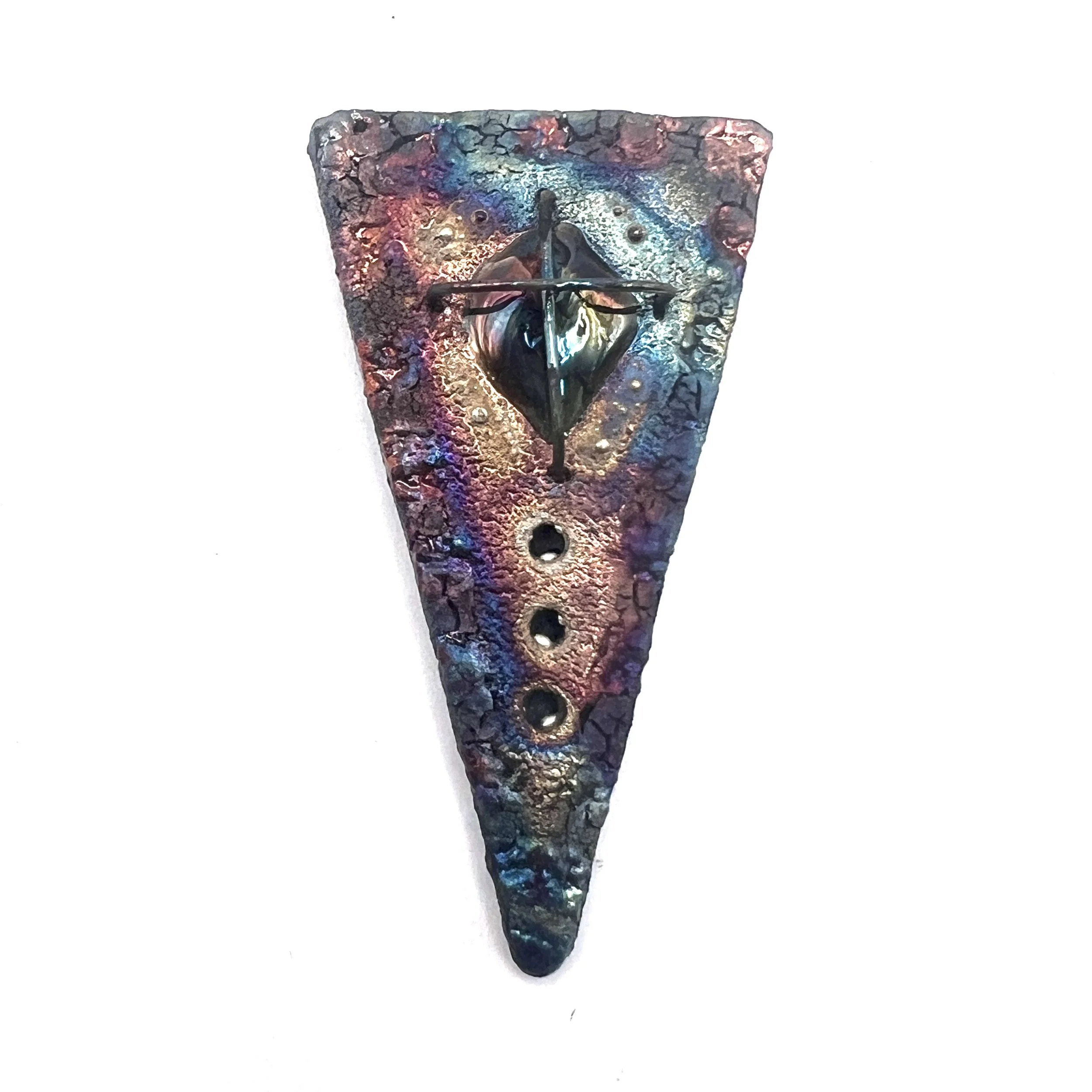 Triangle Raku Cabochon Ceramic Jewelry Supply Handmade by MAKUstudio MAKU raku